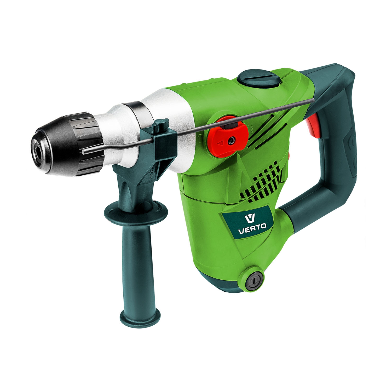 Młot udarowy Verto SDS+, 1500 W, z walizką, zielony
