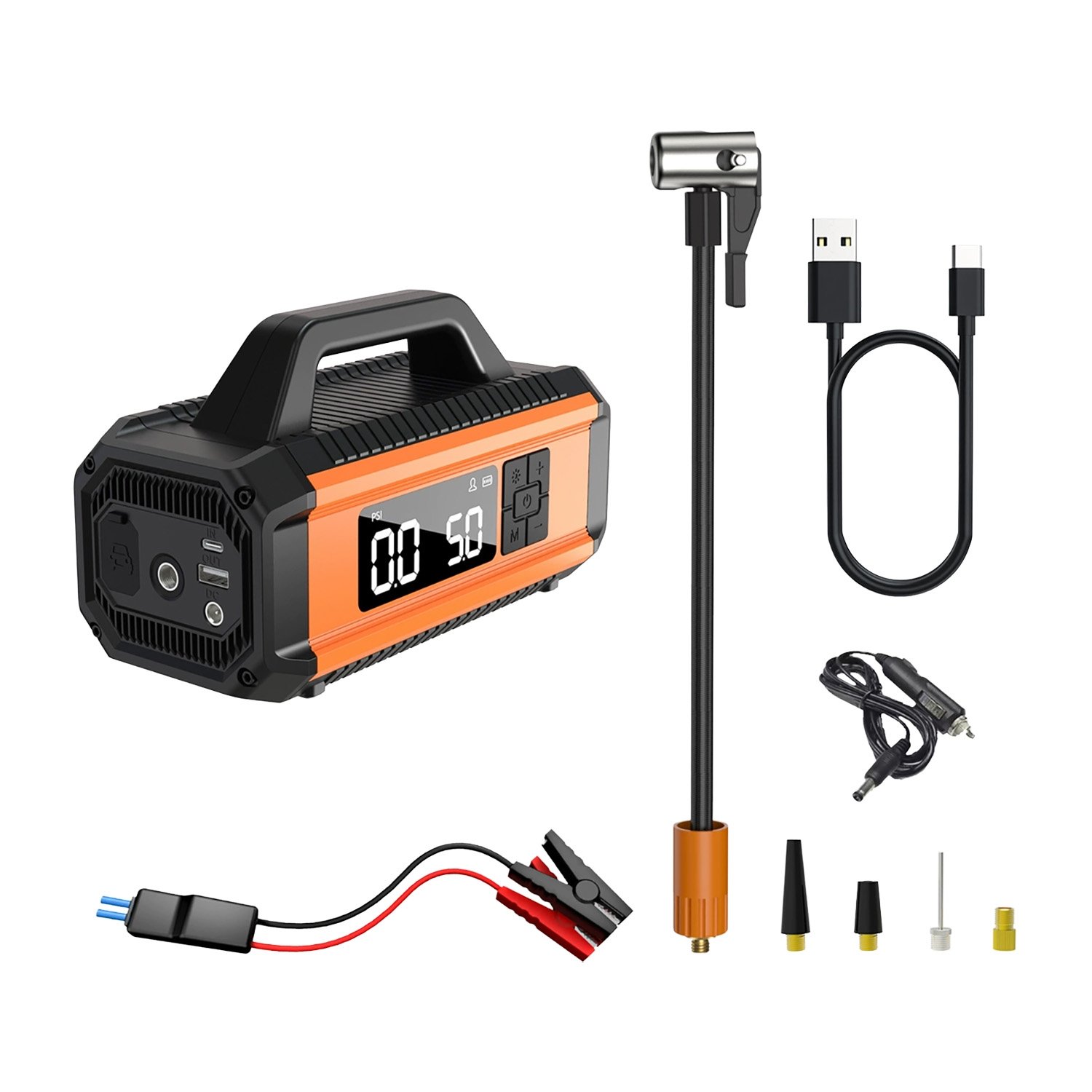 Jump starter 2 w 1 PCMOS Y-QB05, 10000 mAh, z kompresorem