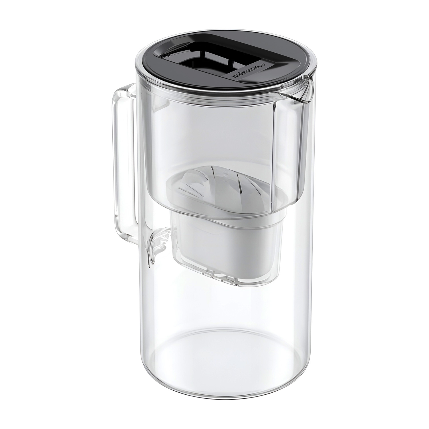 Dzbanek filtrujący szklany Wessper D2 Borosilicate, 3 l, czarny
