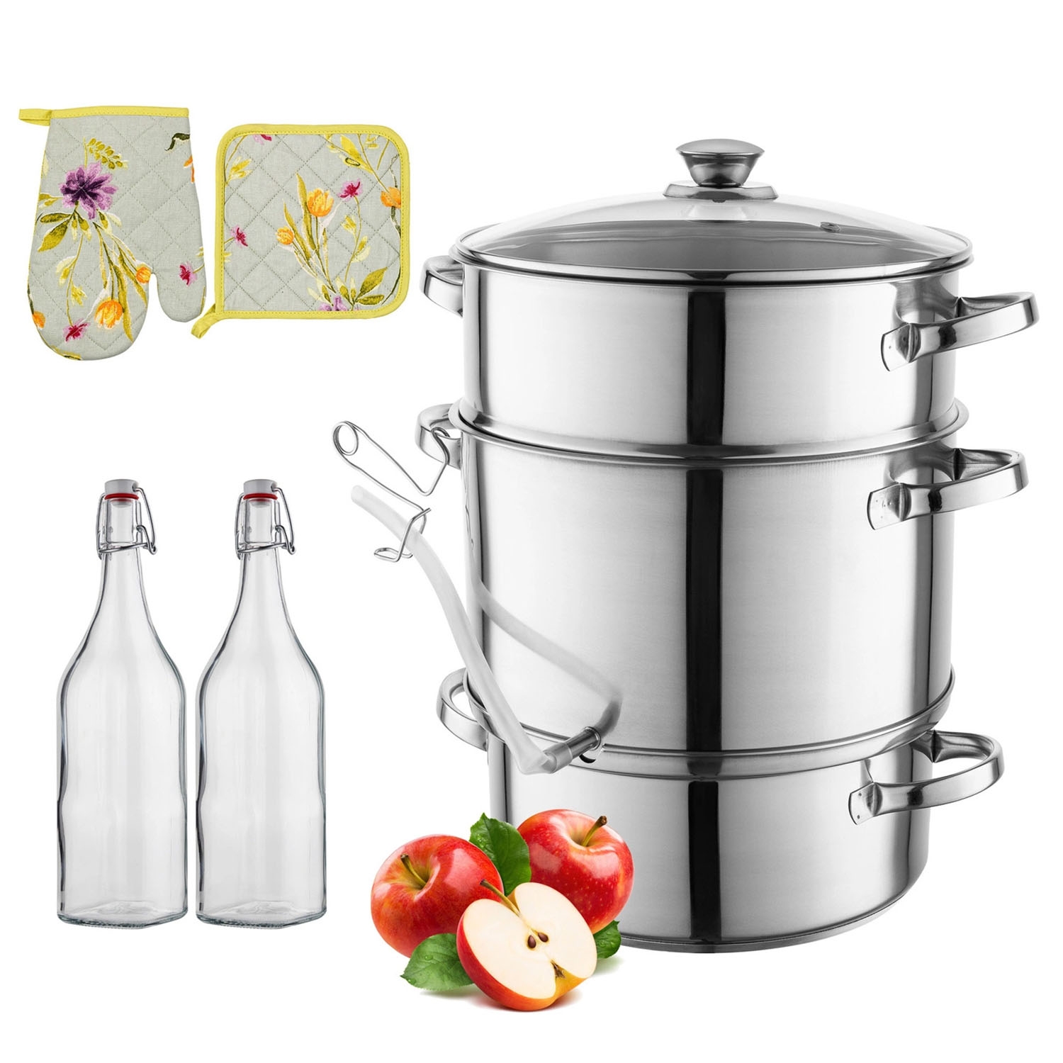Sokownik parowy 8 l Florina, 2 x butelka na sok, akcesoria