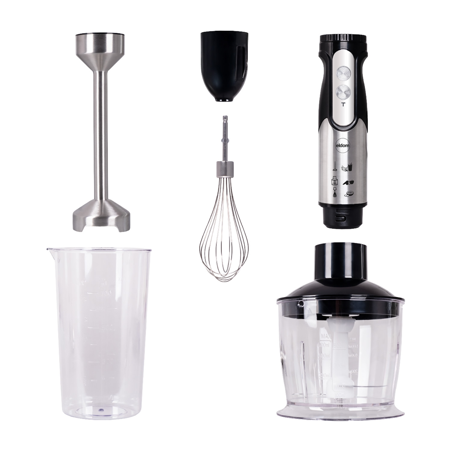Blender ręczny 3 w 1 Eldom BL250, z akcesoriami, 800-1200 W, czarny