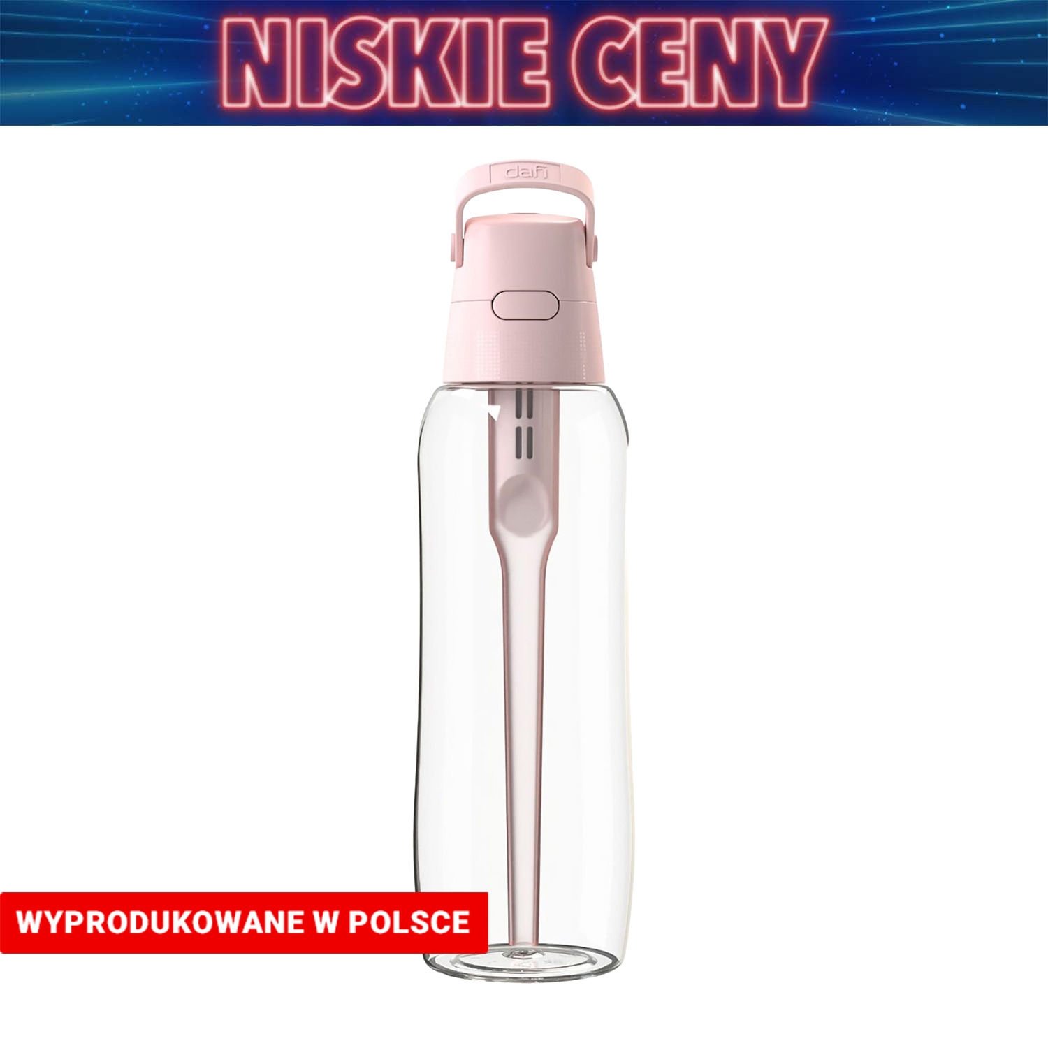 Butelka filtrująca 1 l Dafi Solid Max, baby pink