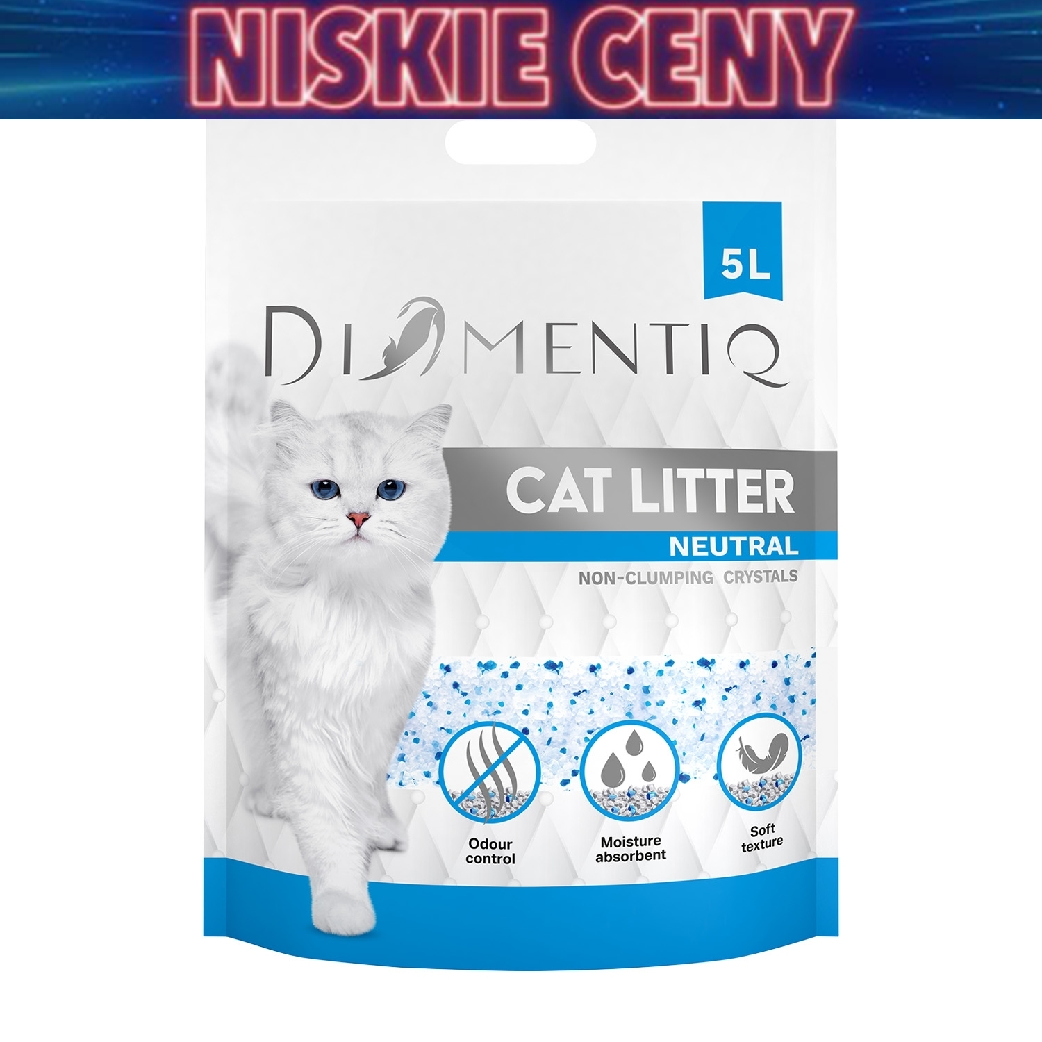 Żwirek silikonowy dla kota Diamentiq, 5 l x 6