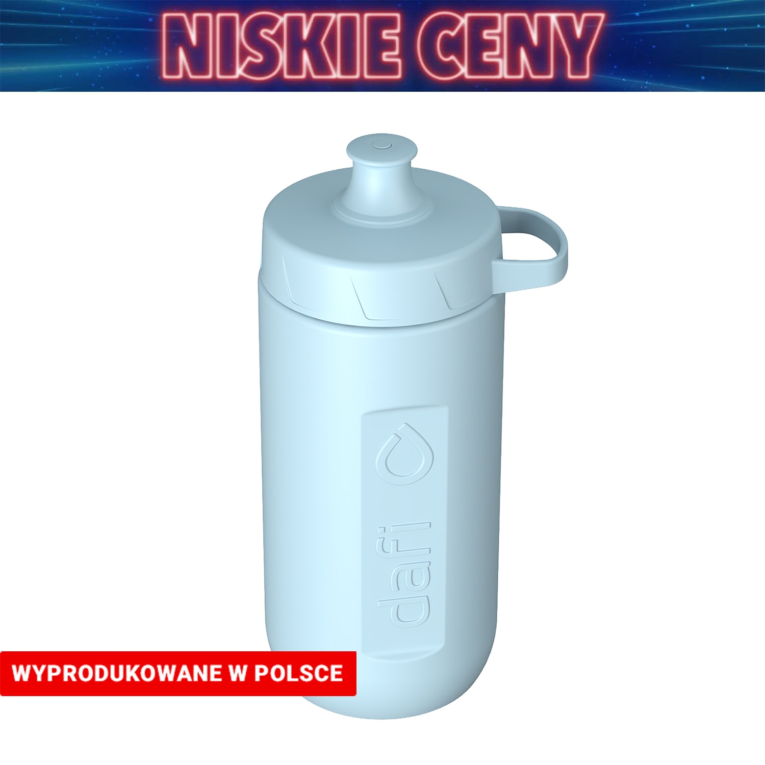 Bidon filtrujący Dafi Rush, 0,6 l, z wkładem filtrującym, dove blue