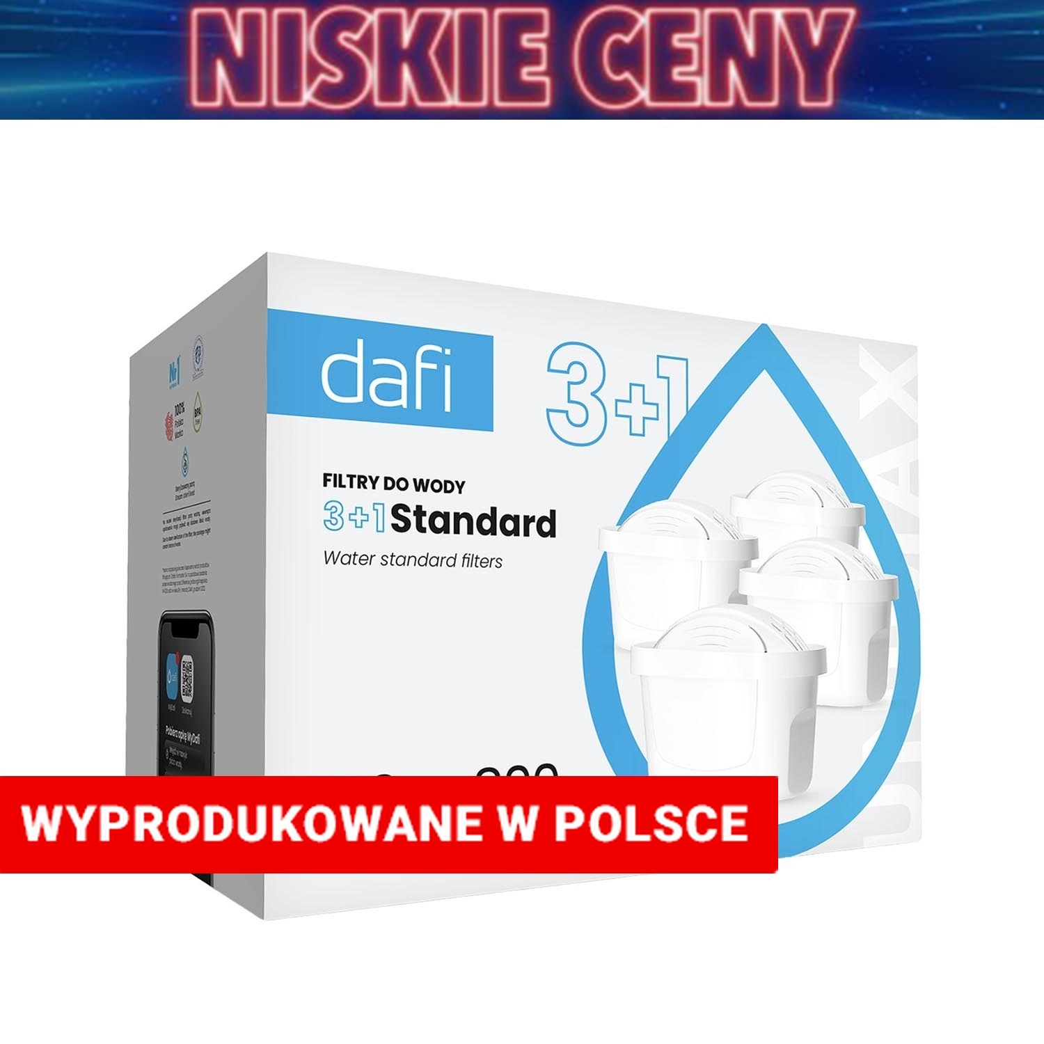 Wkład filtrujący do dzbanka Dafi, 4 x wkład Standard Unimax
