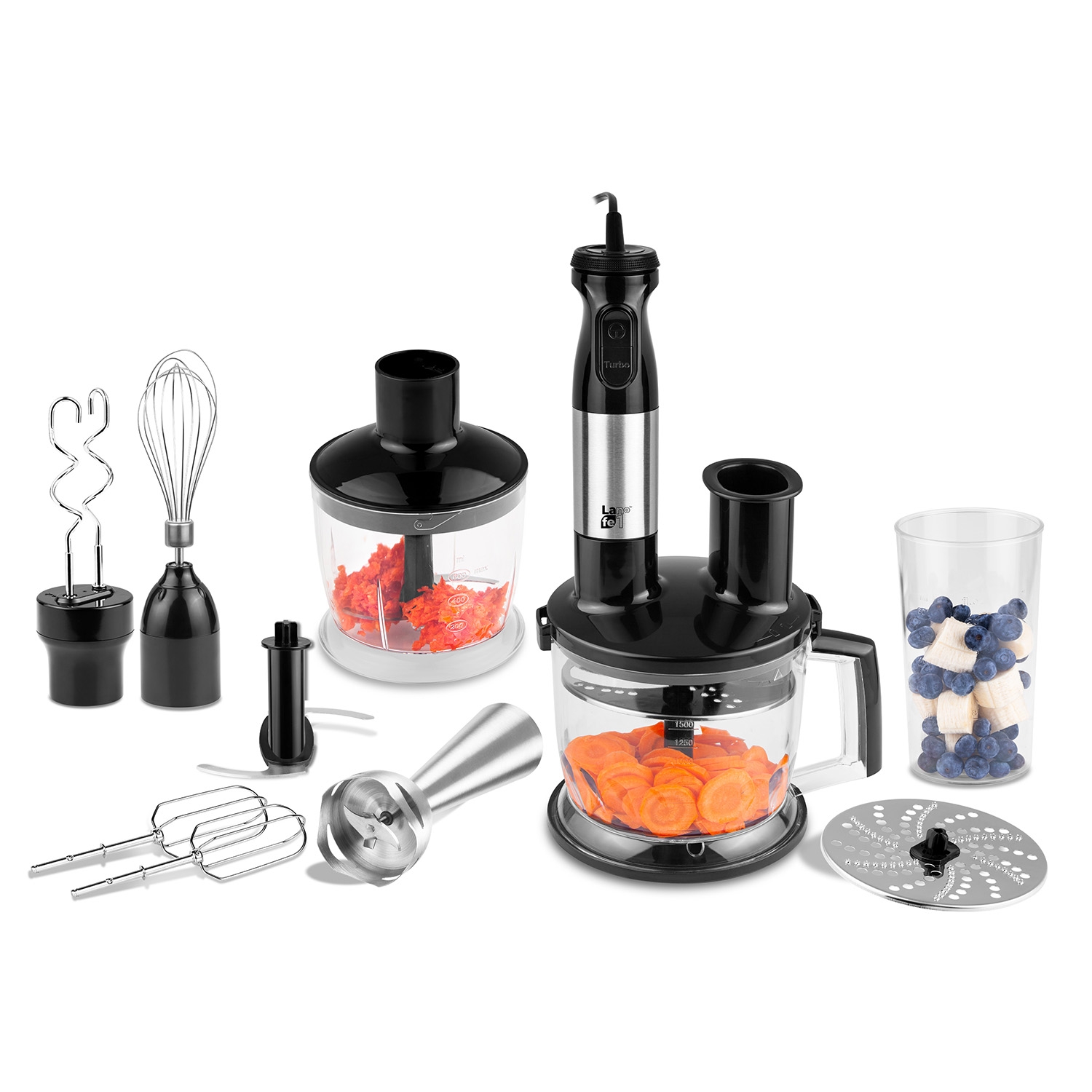 Blender ręczny z zestawem wielofunkcyjnym Lafe MultiBlend Pro, 1000 W, czarny