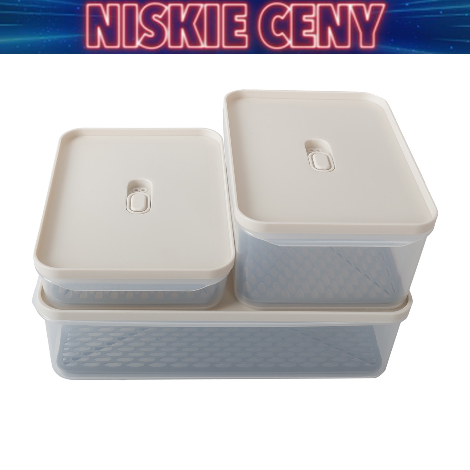 Zestaw 3 pojemników na żywność MG Home Misto, prostokątne, szare