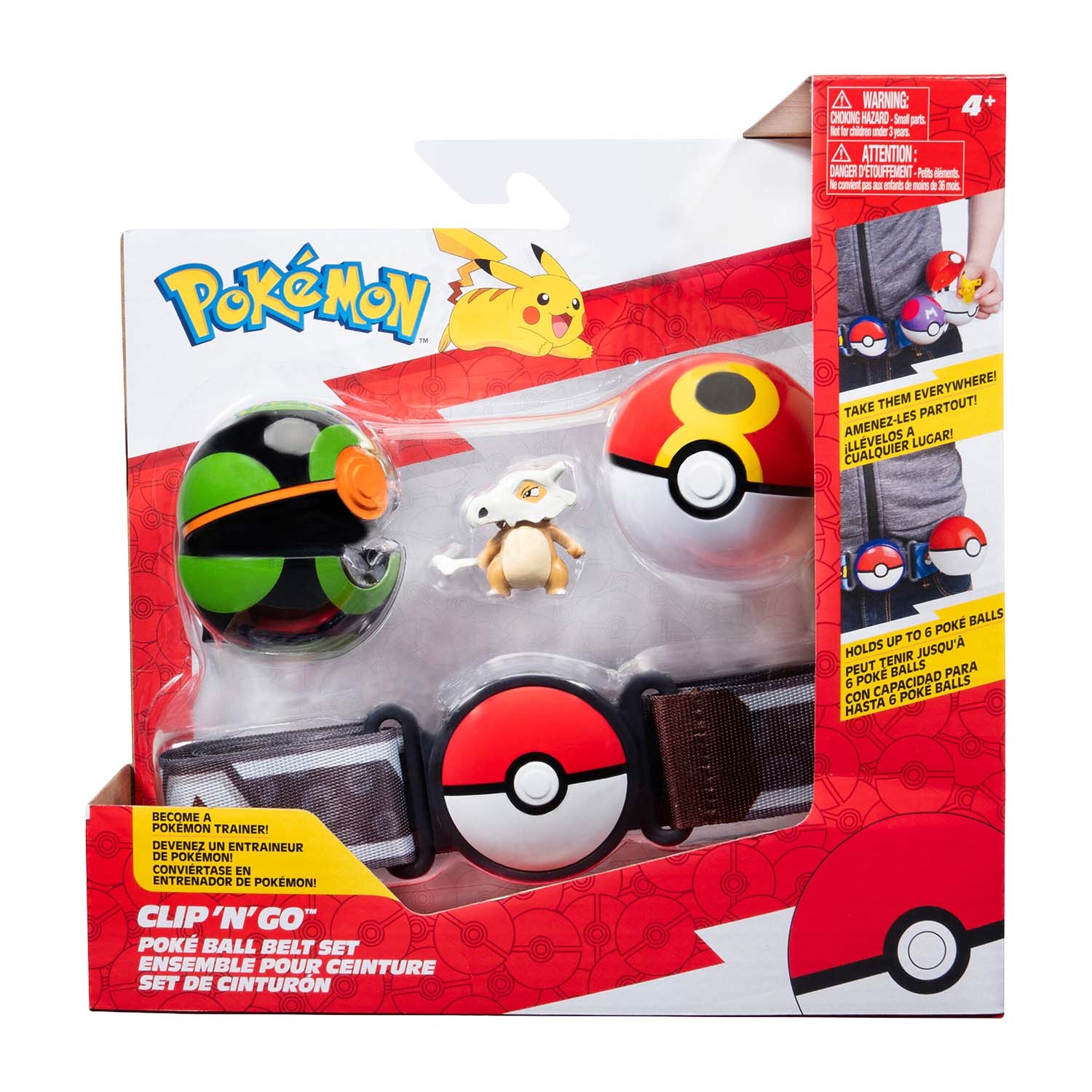 Pas trenera Pokémon Clip 'N' Go seria 15, zestaw startowy, z figurką Cubone