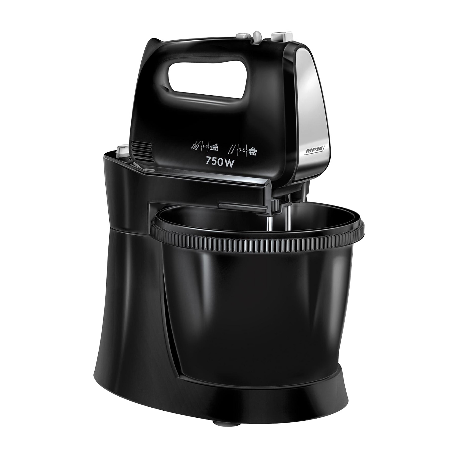 Mikser z misą obrotową MPM MMR-20Z/C, 3 l, 750 W, czarny