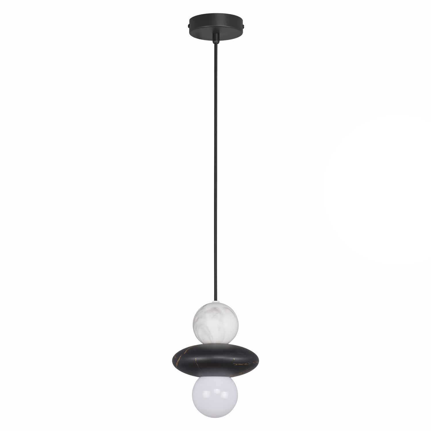 Lampa wisząca Sanico Goldlux Marble, E27, czarno-biała