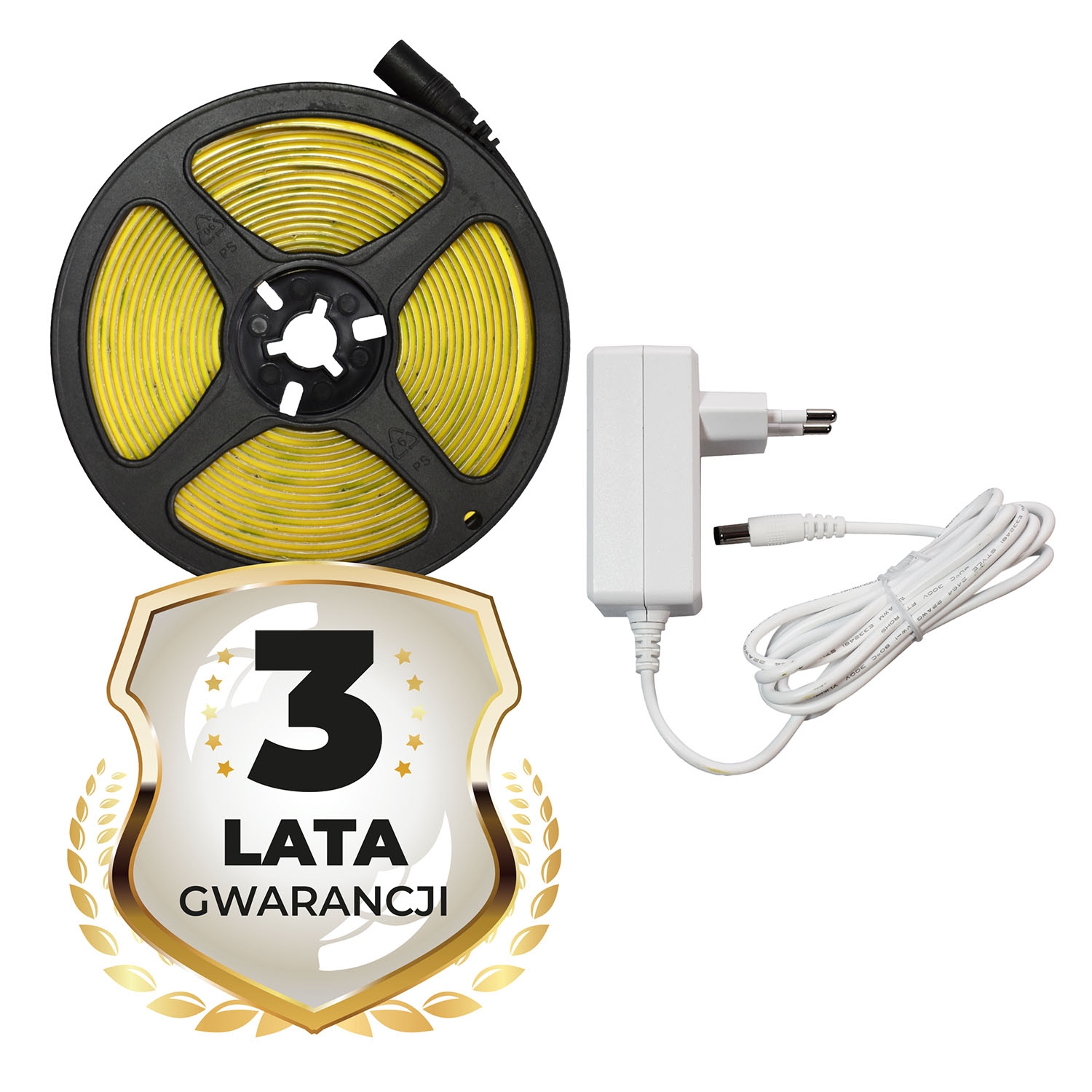 Taśma LED COB 320/m 6000K IP20 Eko-Light, 5 m, z zasilaczem