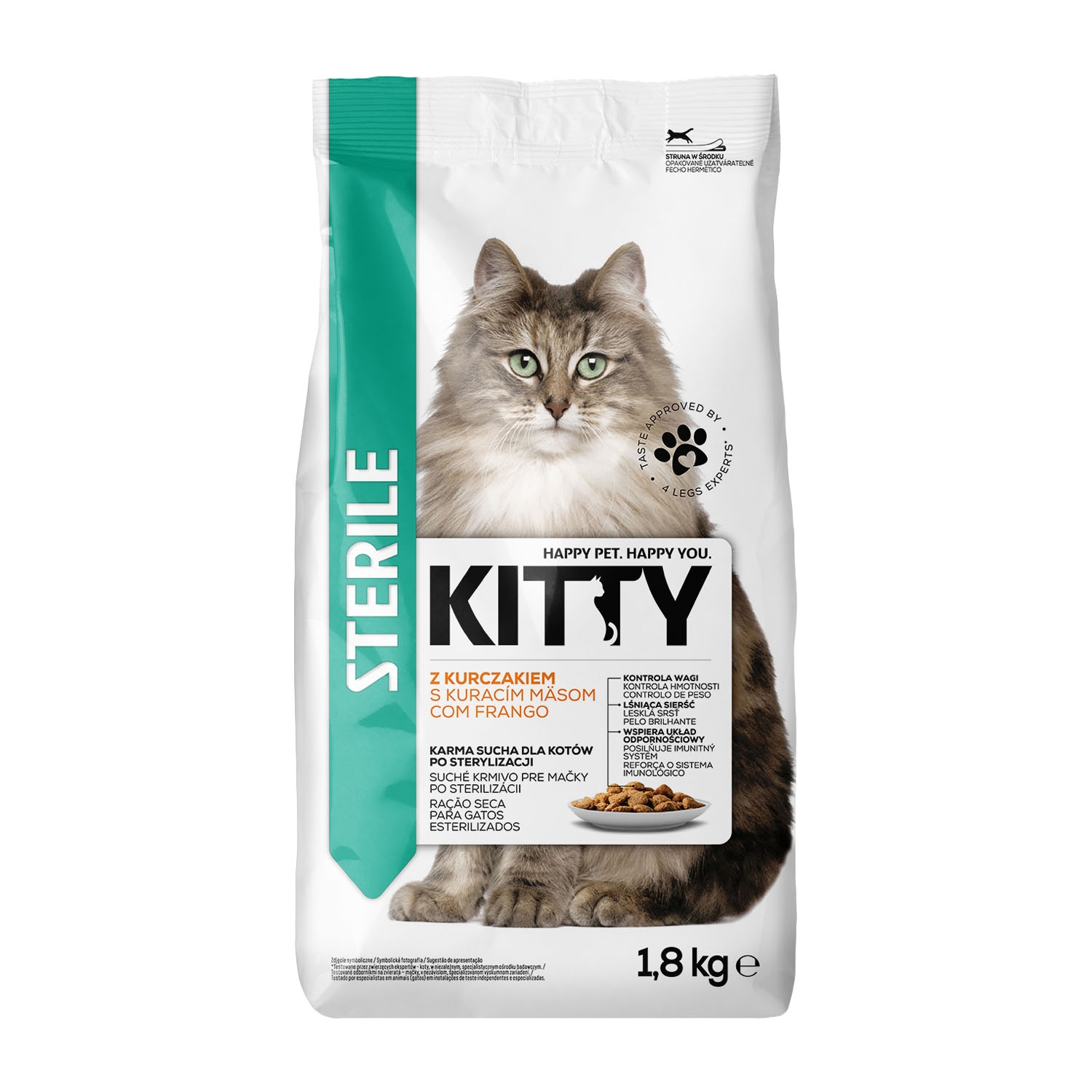 Sucha karma dla kotów Kitty Sterile, 6 x 1,8 kg