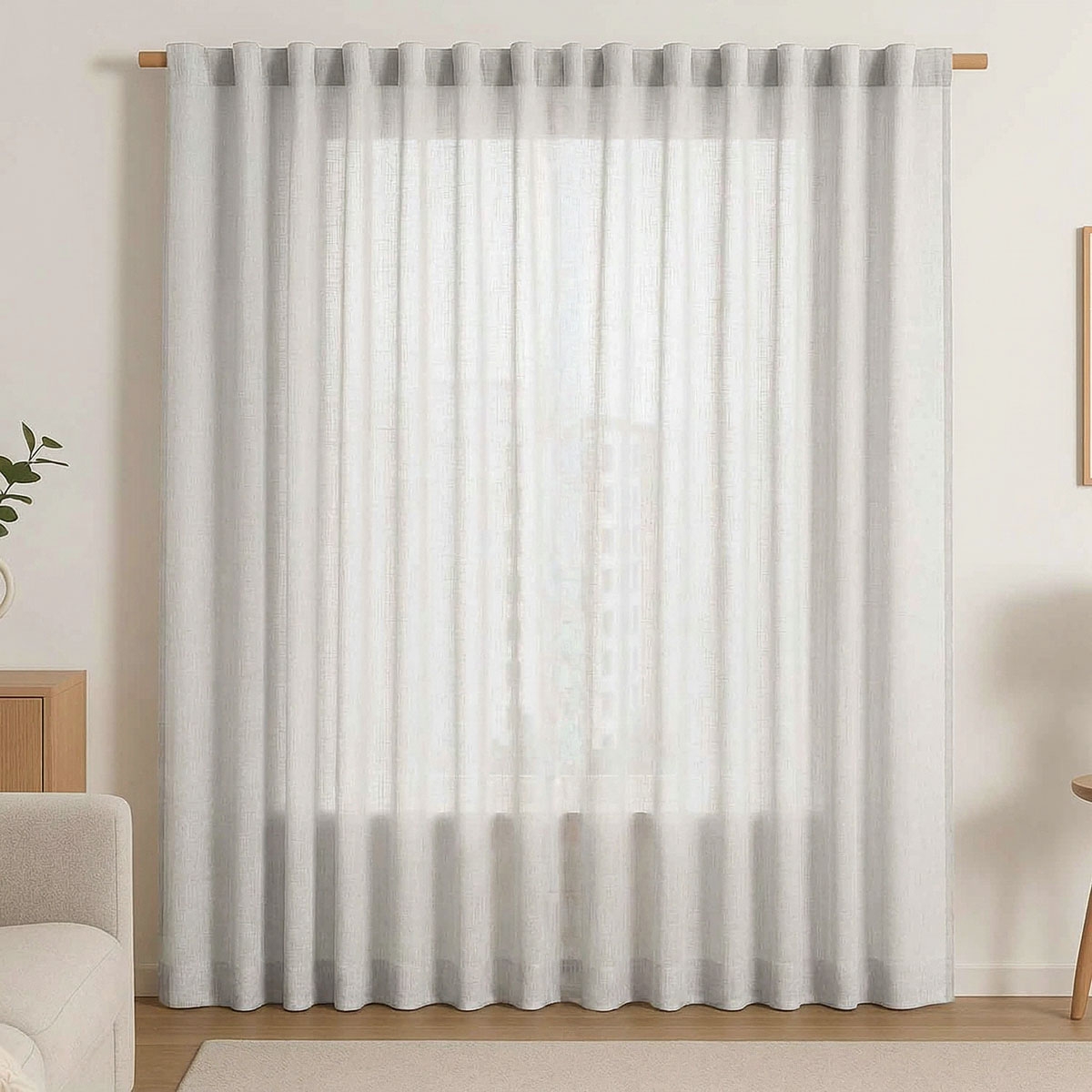 Zasłona na taśmie 140 x 250 cm Restilo Valeta, kremowa