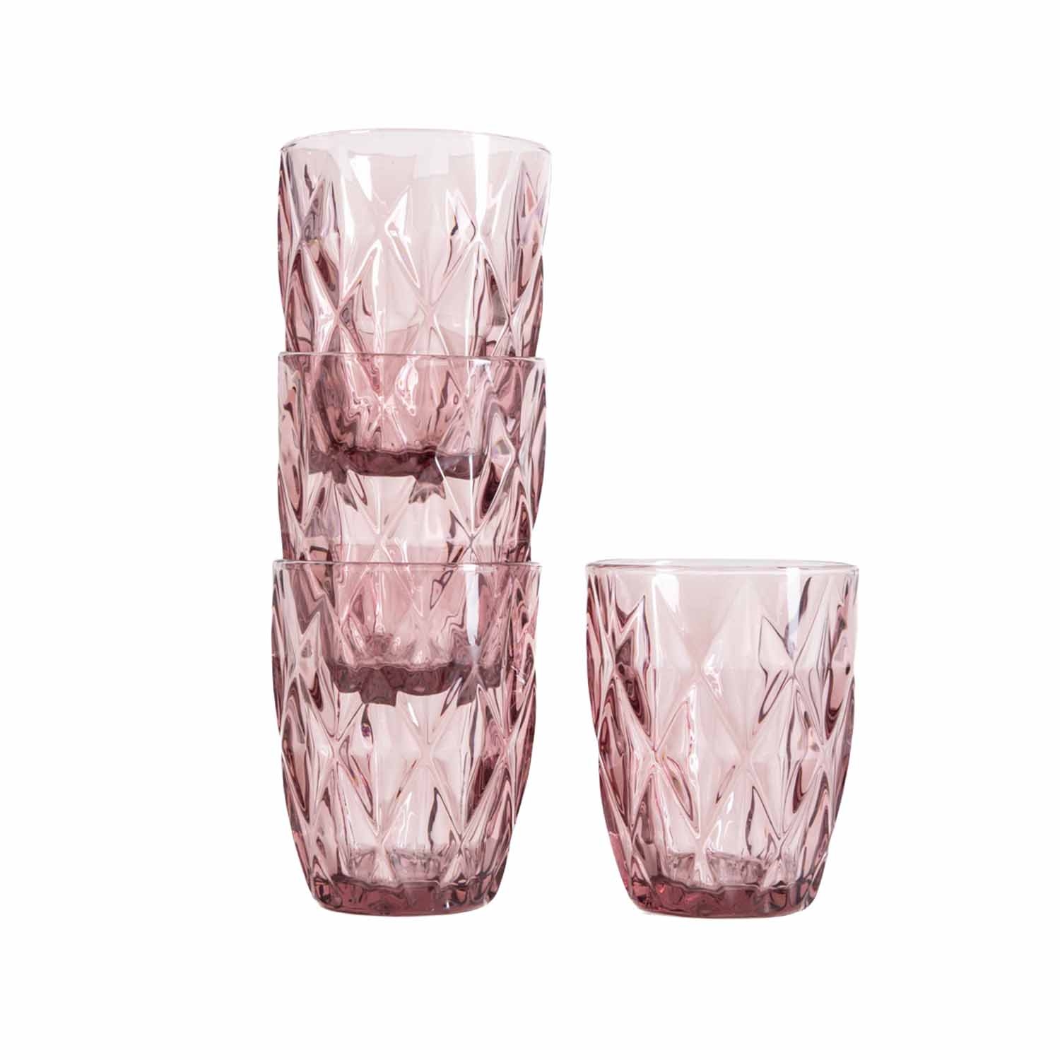 Szklanki Homla Luno, 4 sztuki, 280 ml, różowe