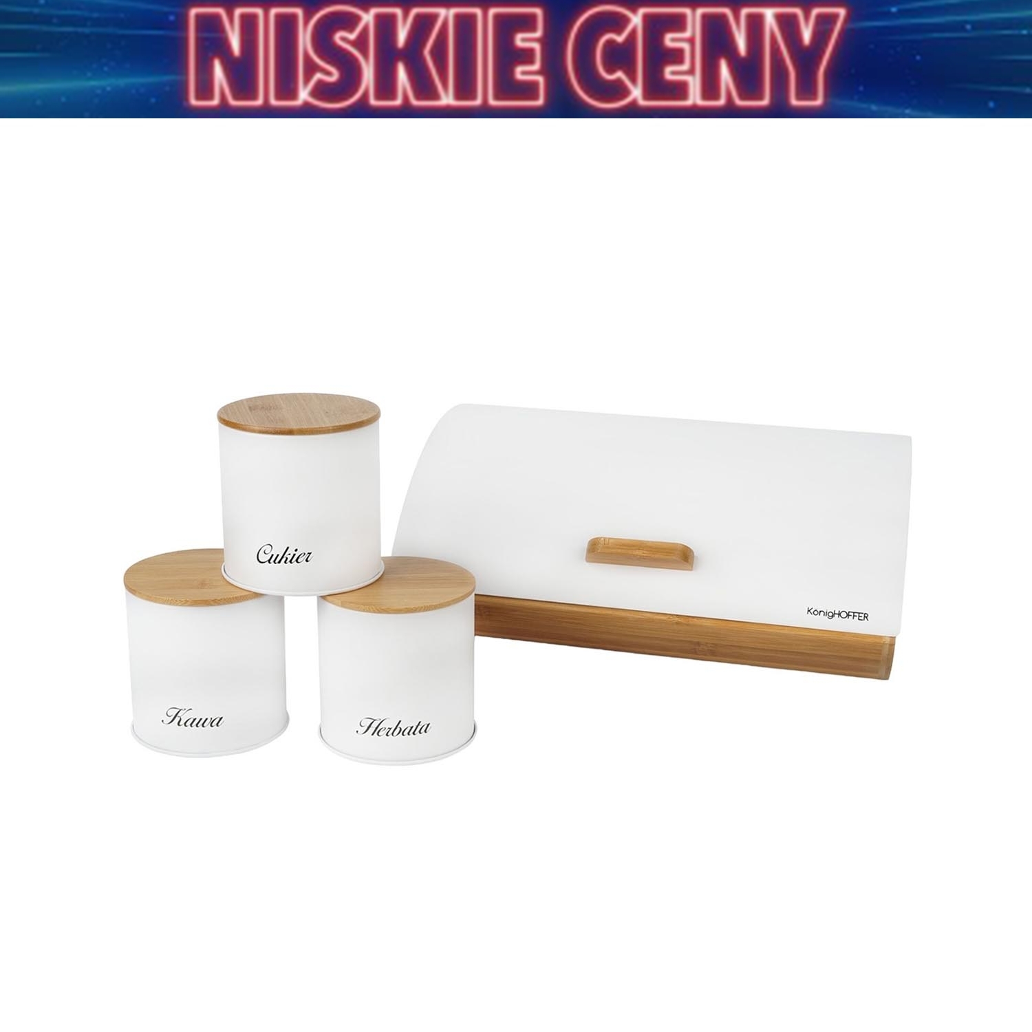 Chlebak z 3 pojemnikami Konighoffer Cosmic, biały