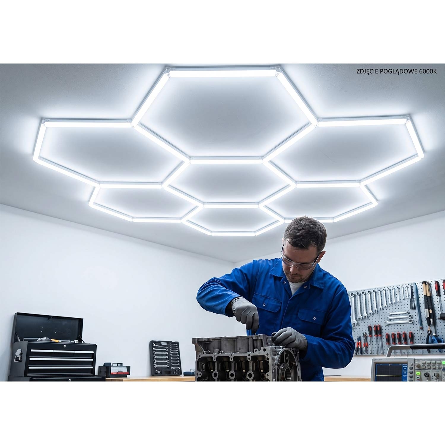 Modułowa lampa LED NAC-A0007H5 Hexagon, 4000K, 168 W, 5 modułów
