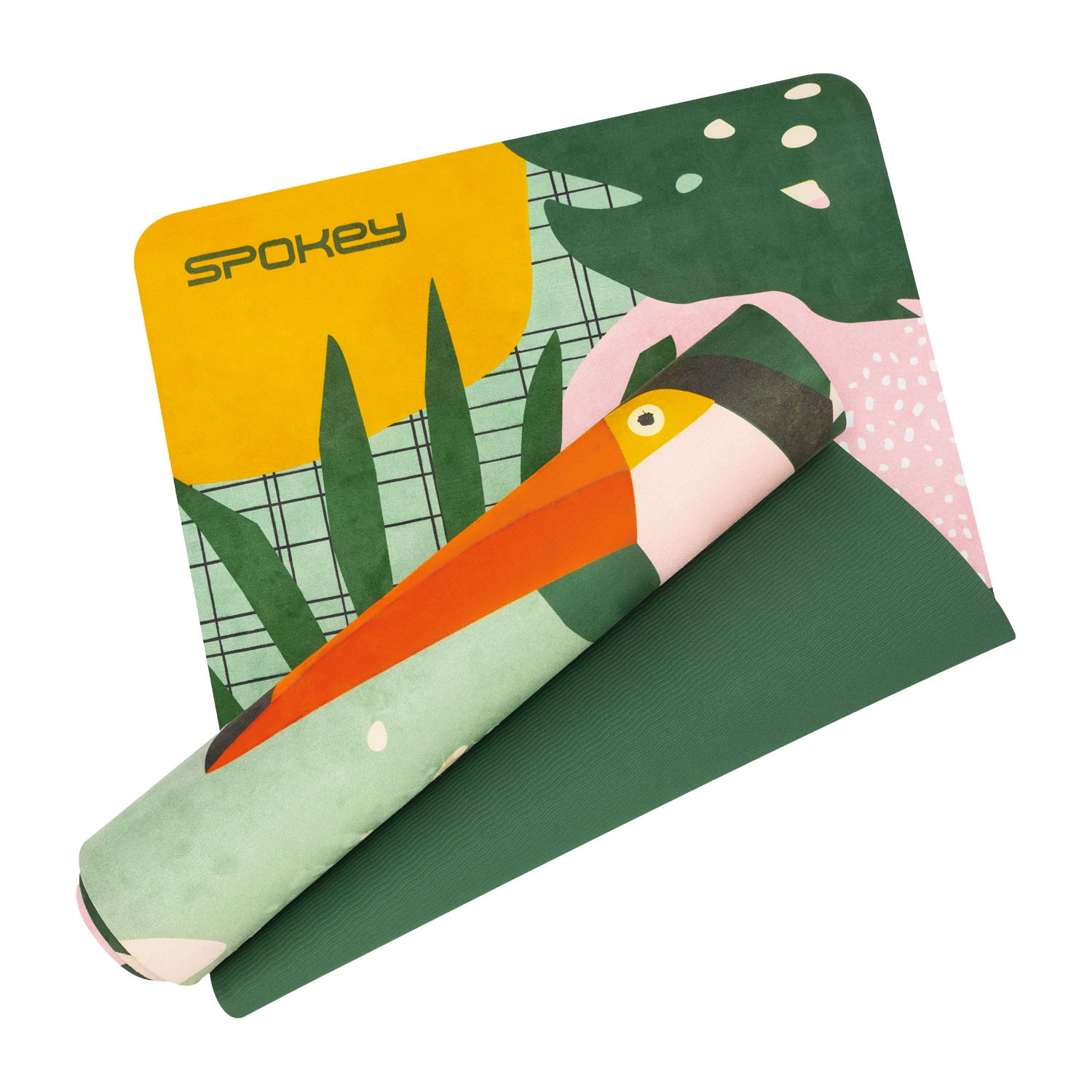 Mata do ćwiczeń Spokey Home Jungle Mat, do jogi i pilatesu, 0,4 cm, zielona