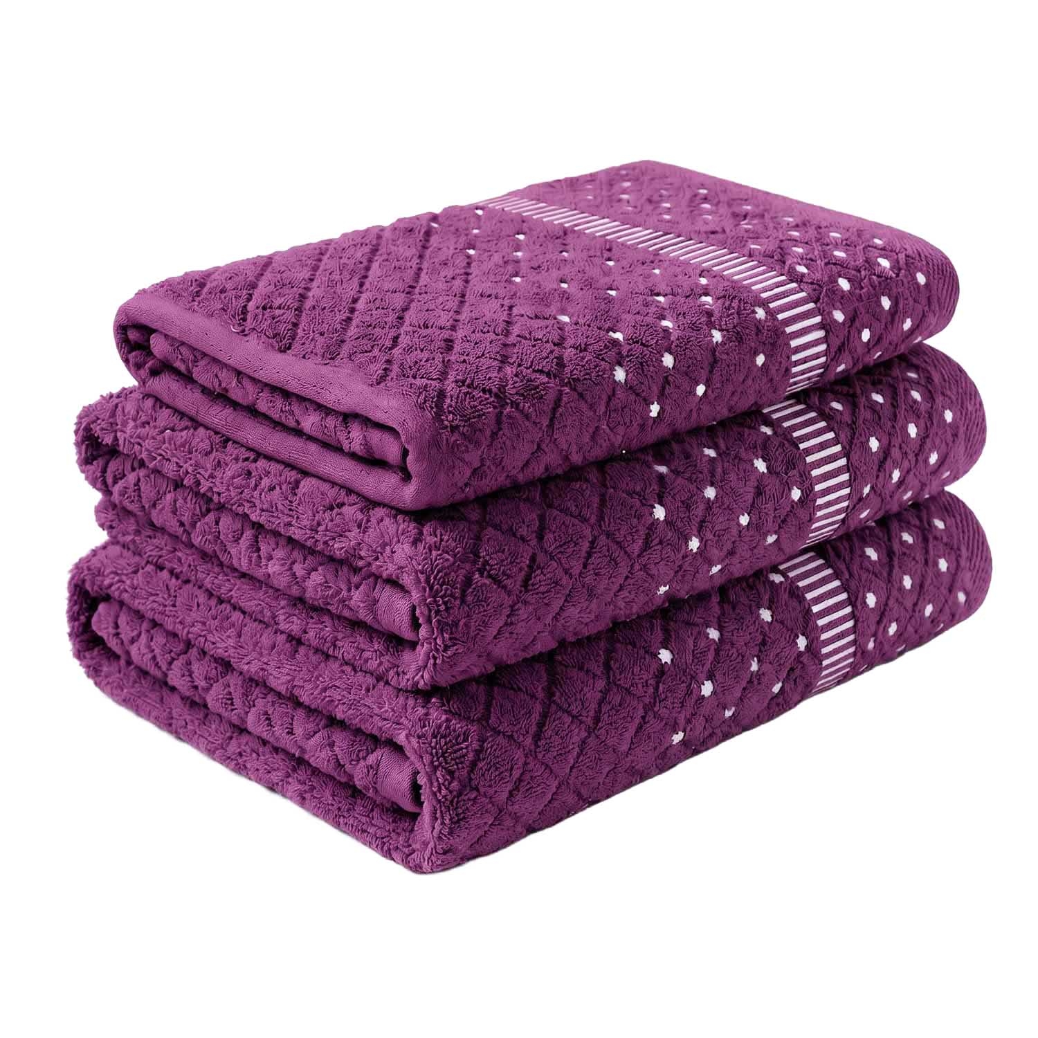 Zestaw ręczników frotte Aisha Home Textile Diamant, 500 g/m², 3 szt., fioletowe