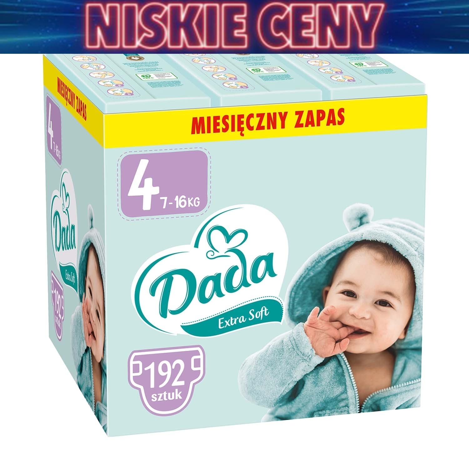 Pieluszki Extra Soft 4 Maxi, 7-16 kg, 192 szt., z dodatkiem ekstraktu z aloesu