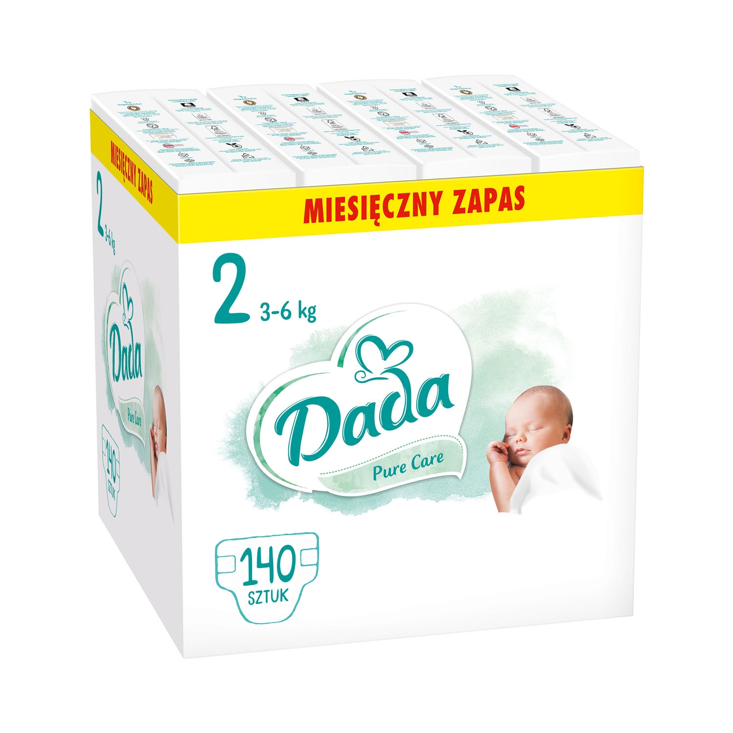 Pieluszki Pure Care 2 Mini, 3-6 kg, 140 szt., identyfikator wilgotności