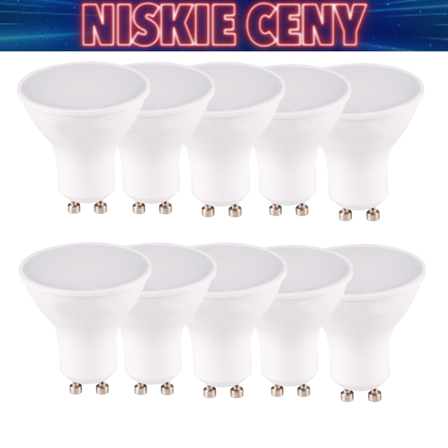 Komplet 10 żarówek LED Sanico Goldlux, GU10, 4,9 W, barwa neutralna