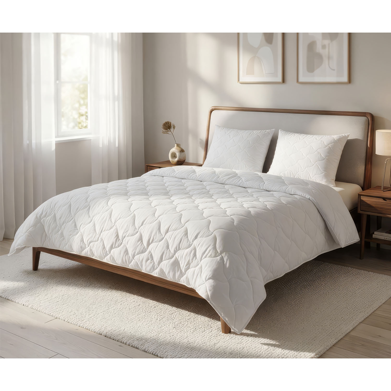 Kołdra 140 x 200 cm Lunesse Bamboo Tencel, biała