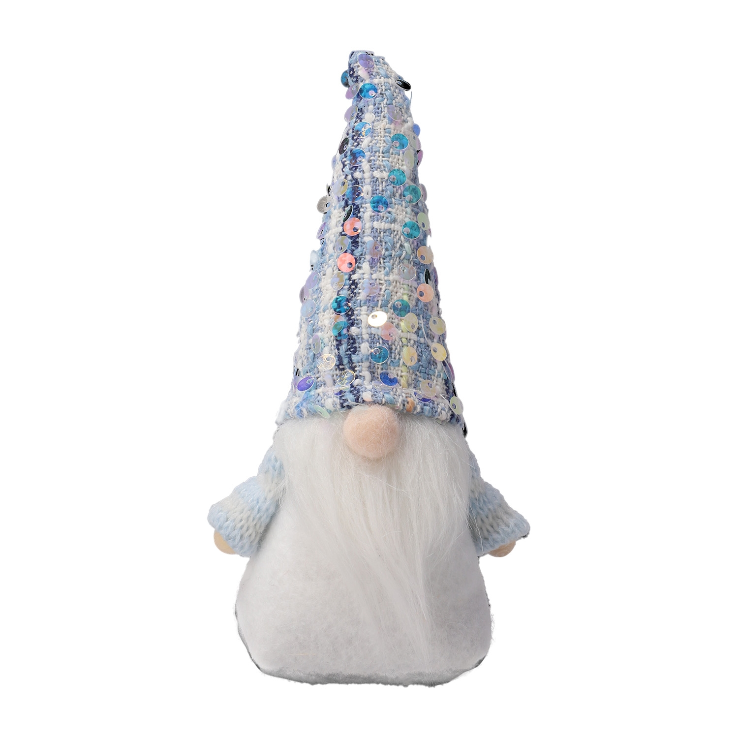 Skrzat z cekinową czapką Jumi, 32 cm, biało-niebieski
