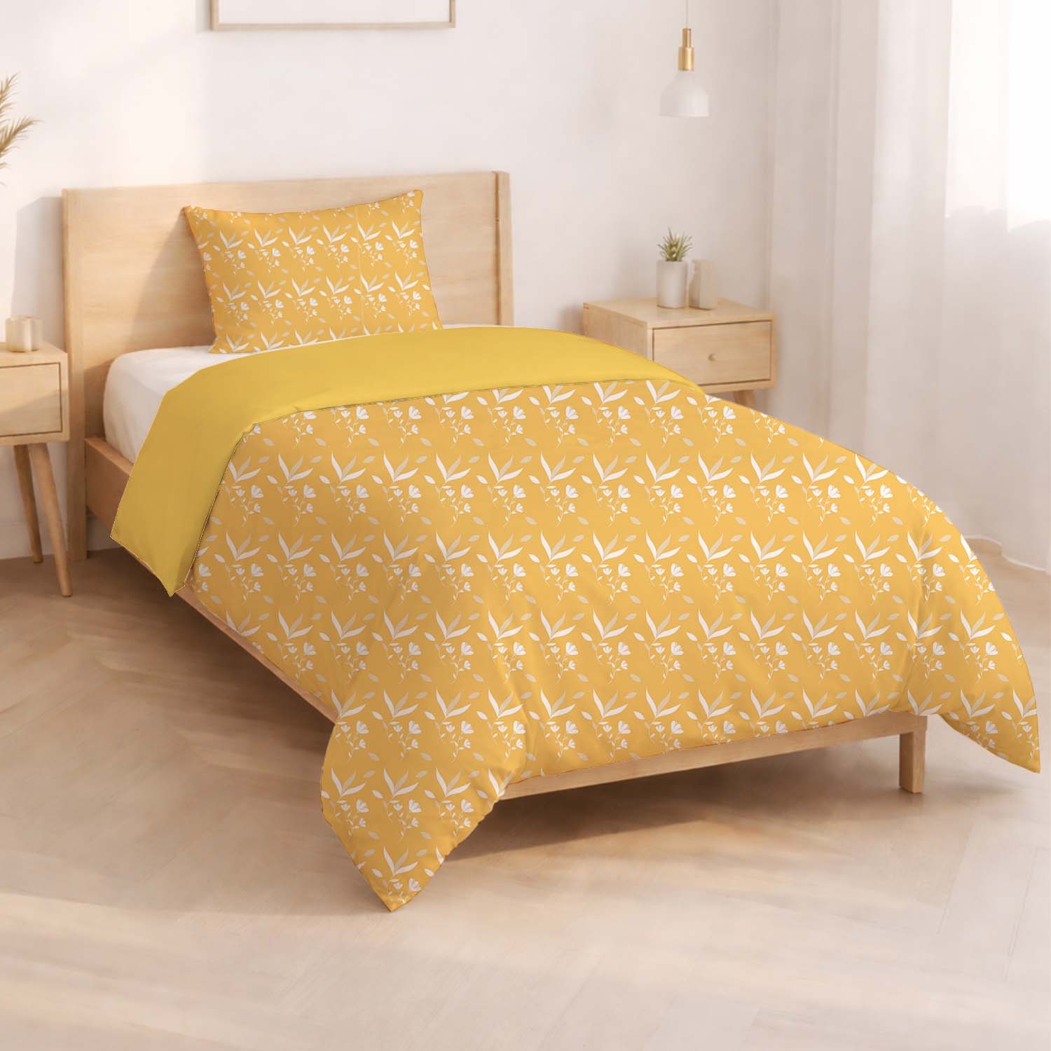 Pościel bawełniana 140 x 200 cm Pation Home Lucienne, żółta