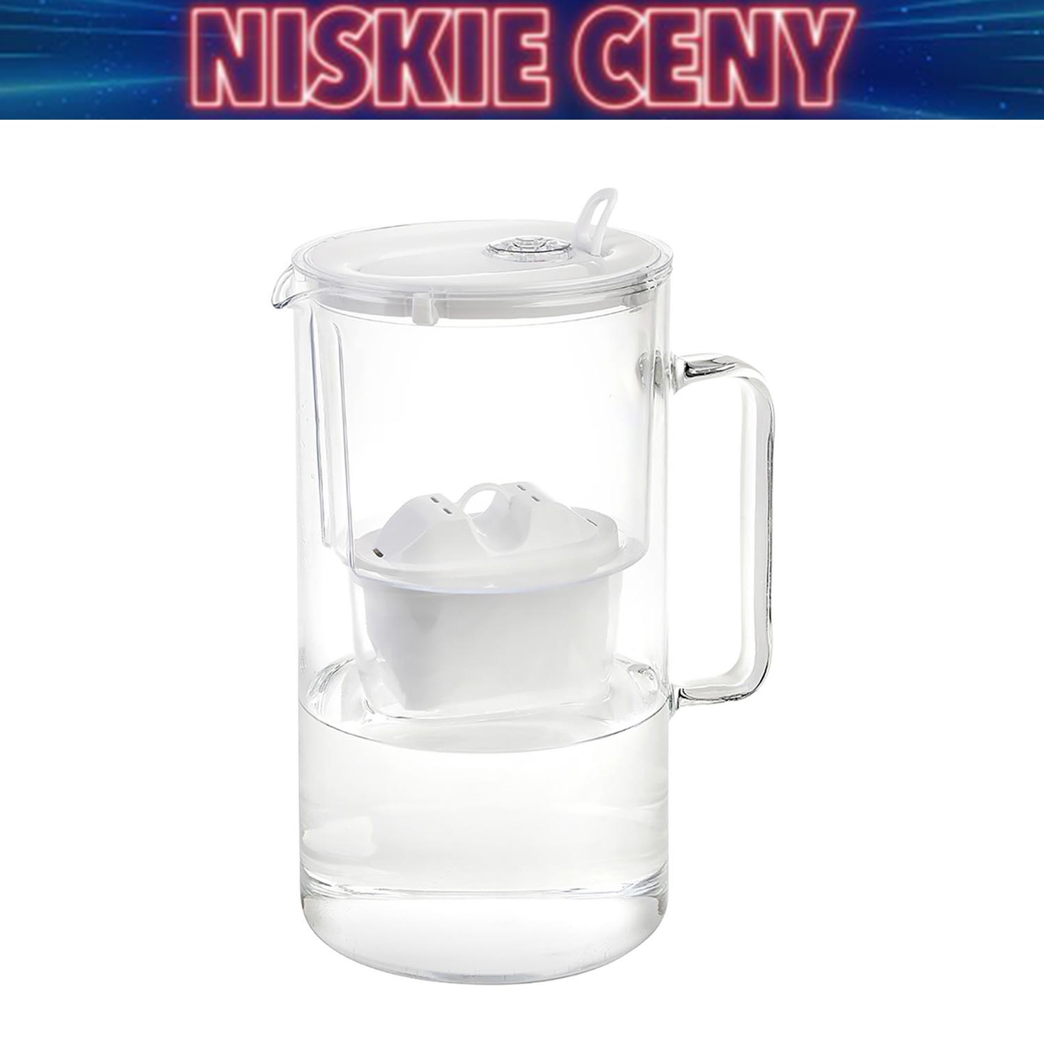 Dzbanek filtrujący szklany Aquaphor Glass, 2,5 l,  z wkładem Maxfor+ Mg, biały