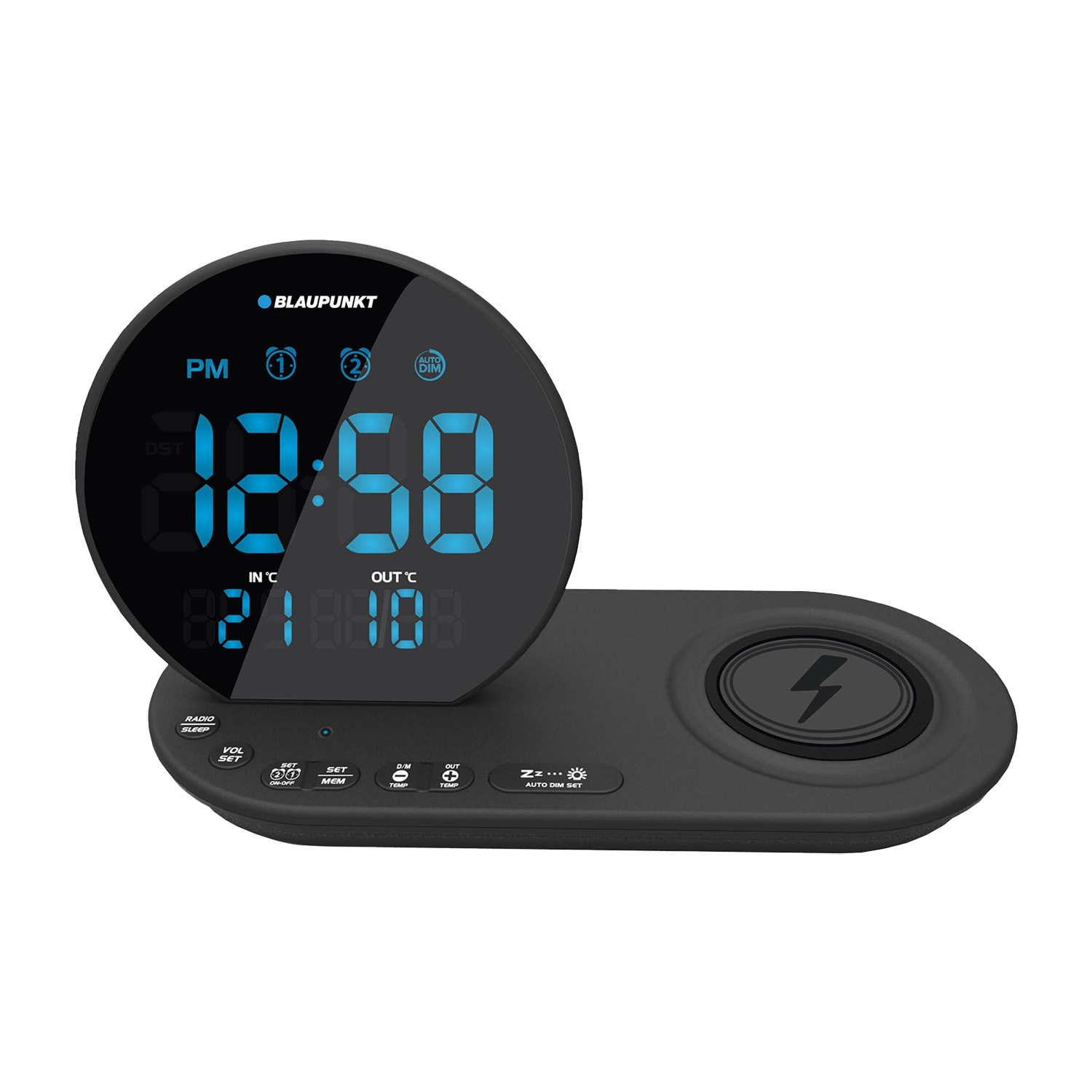 Radiobudzik Blaupunkt CR85BK Charge, FM, PLL, z ładowarką indukcyjną