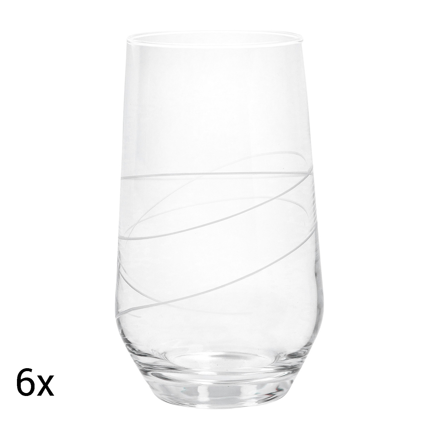 Szklanki wysokie Zwieger Spiral, 6 sztuk, 400 ml, transparentne
