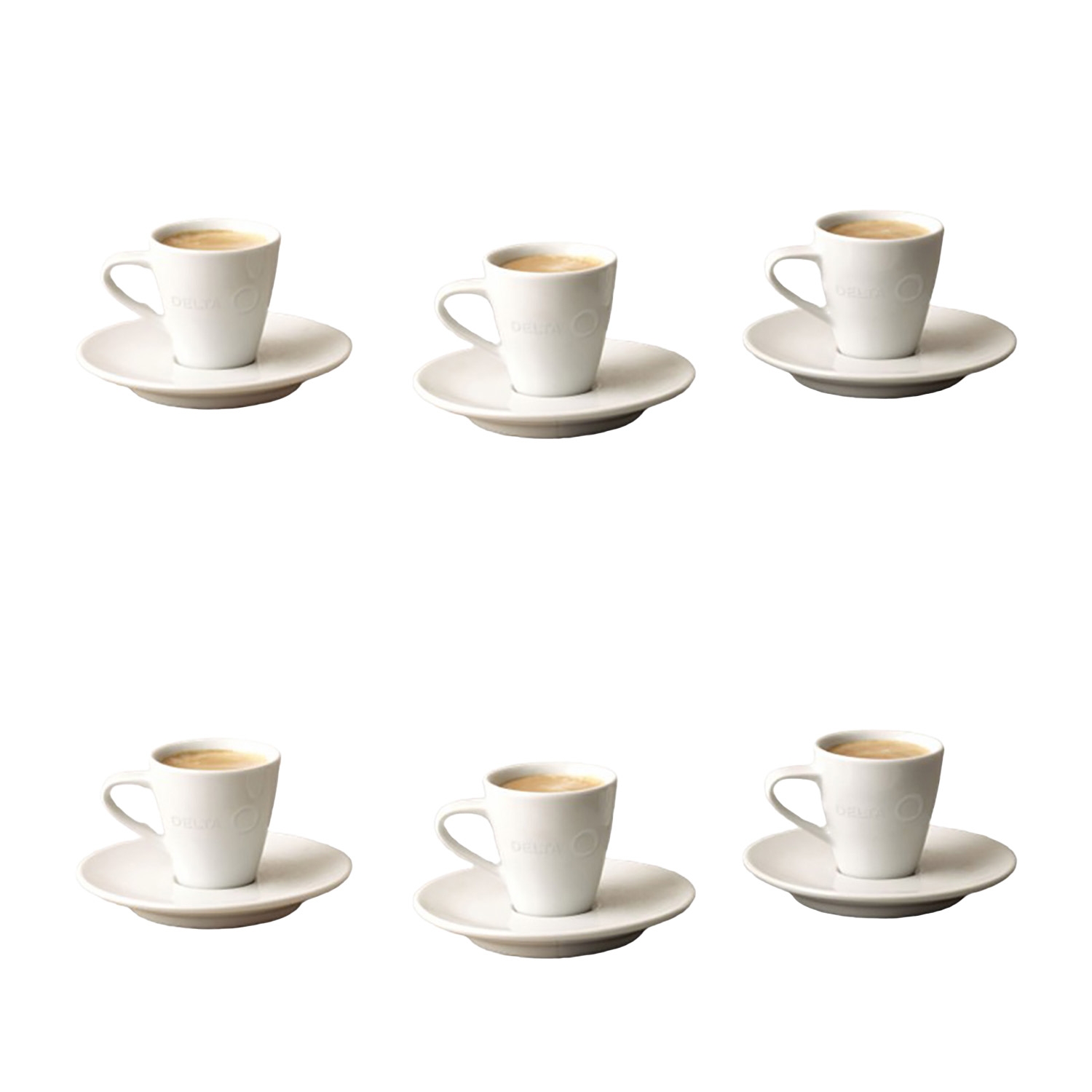 Zestaw do kawy z porcelany Delta Q Qups Espresso Pro, 12 elementów, biały