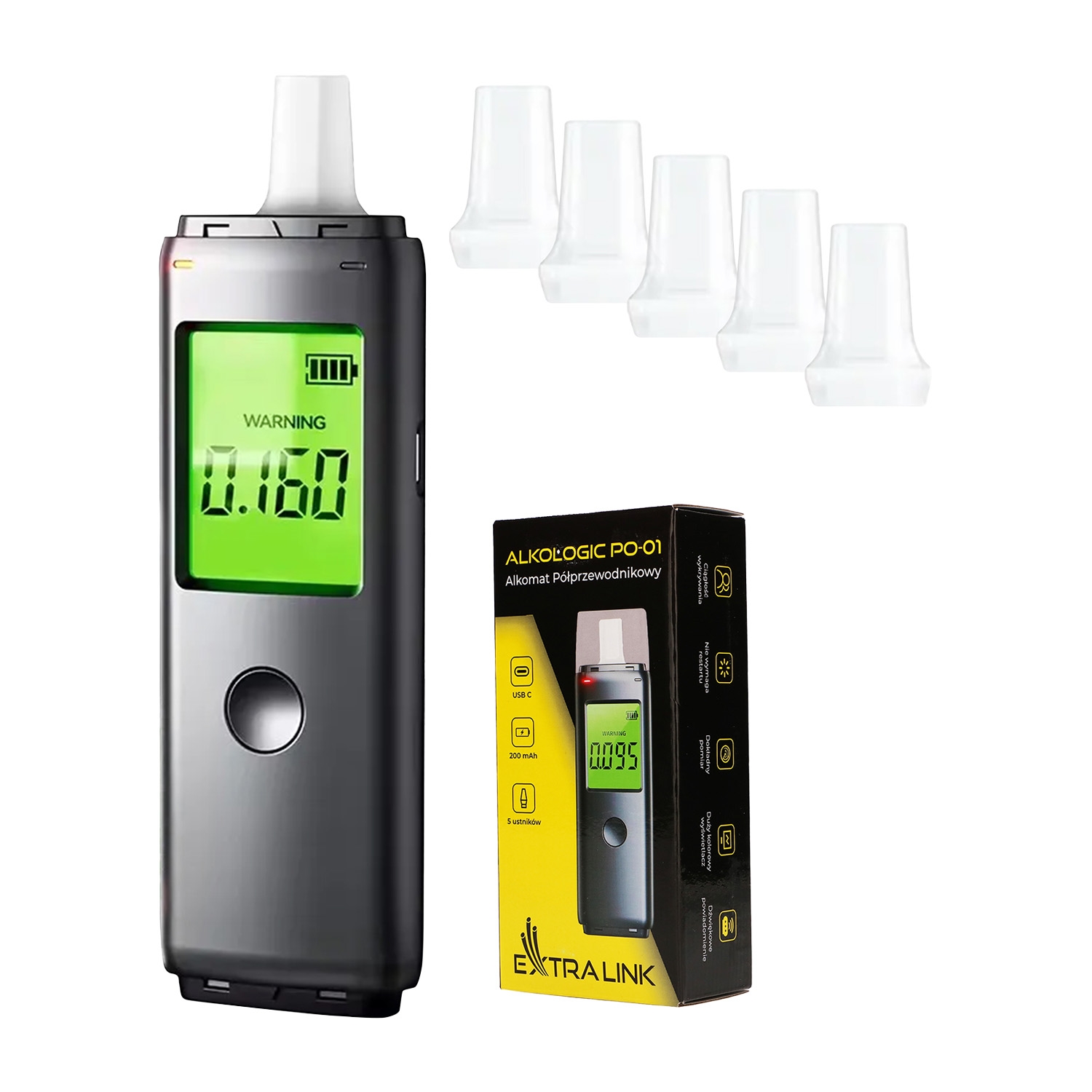 Alkomat elektroniczny Extralink Lifestyle Alkologic PO-01, półprzewodnikowy