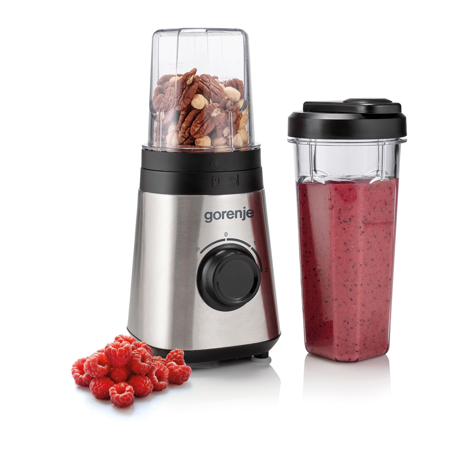 Blender fitness Gorenje BSM600E, 320 W, bidon 600 ml, srebrny