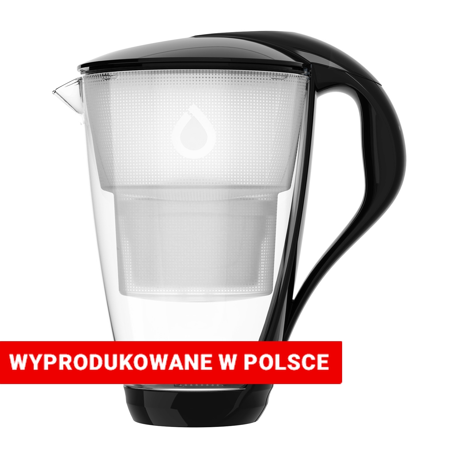 Dzbanek filtrujący szklany Dafi Crystal LED, 2 l, wkład filtrujący Standard Unimax, czarny
