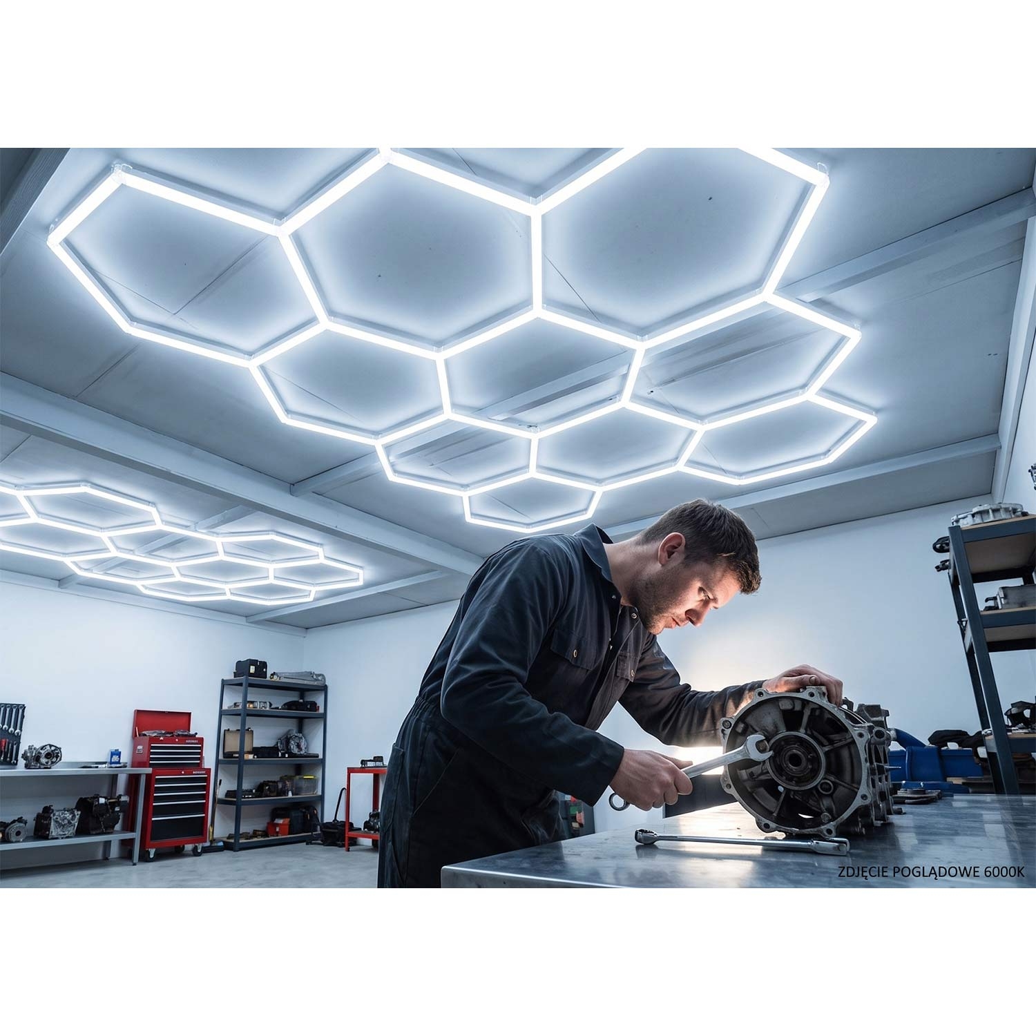 Modułowa lampa LED NAC-A0007H8 Hexagon, 4000K, 245 W, 8 modułów