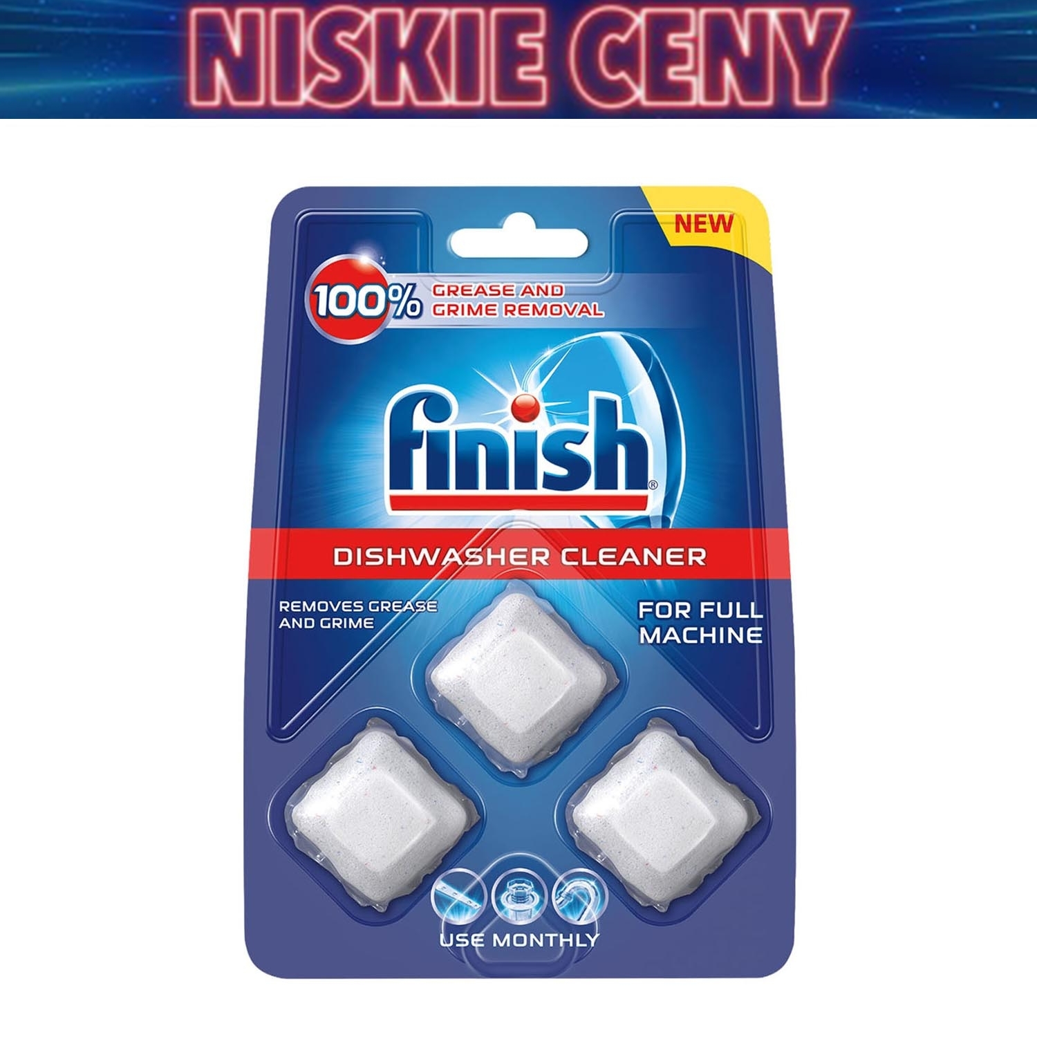 Tabletki do czyszczenia zmywarki Finish, 3 szt.