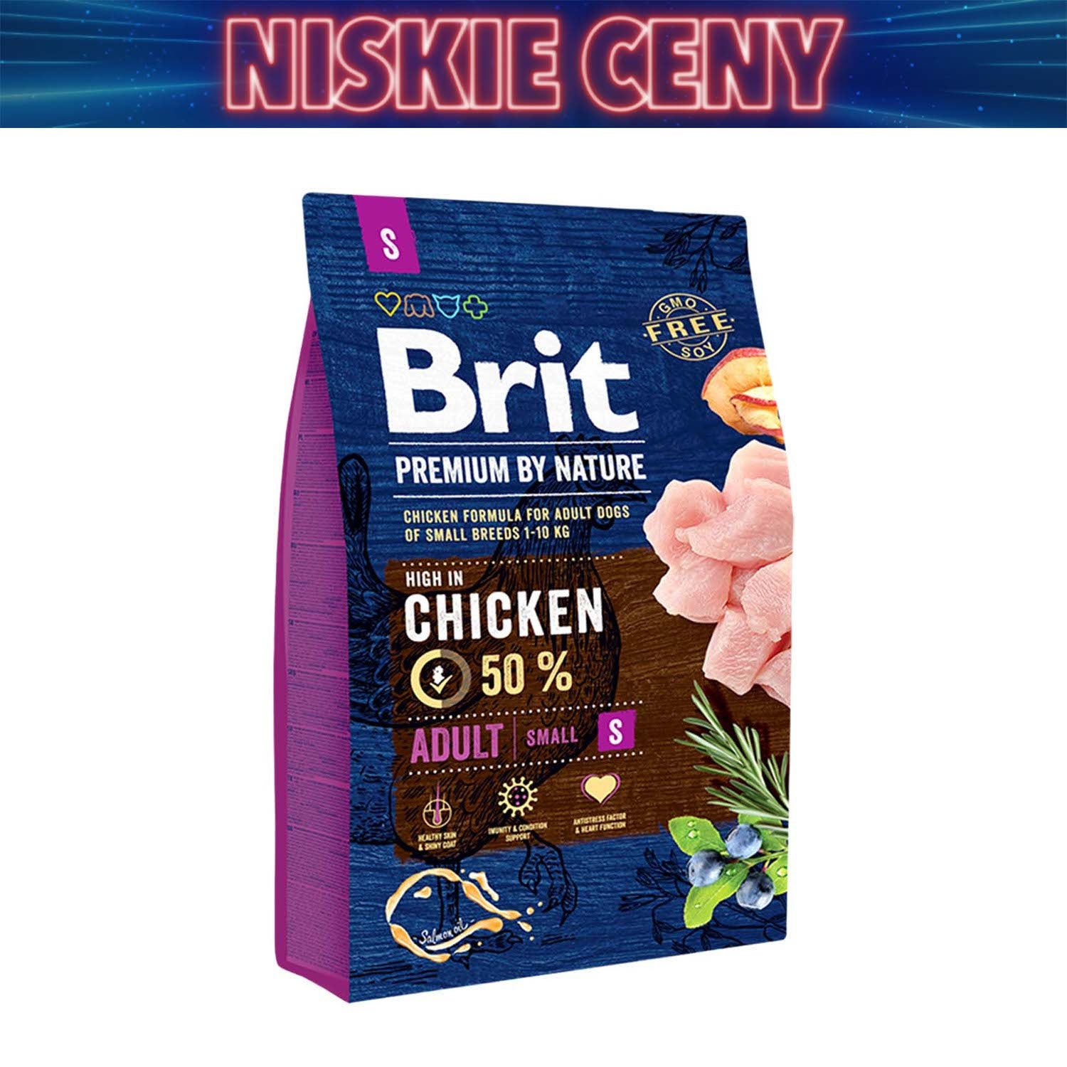 Karma dla psów Brit Premium By Nature, sucha, kurczak, 3 kg