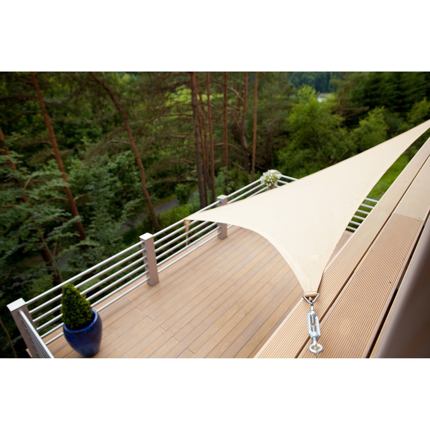 Żagiel ogrodowy przeciwsłoneczny DecoTeam, trójkąt, 2 x 3 x 4 m, biały
