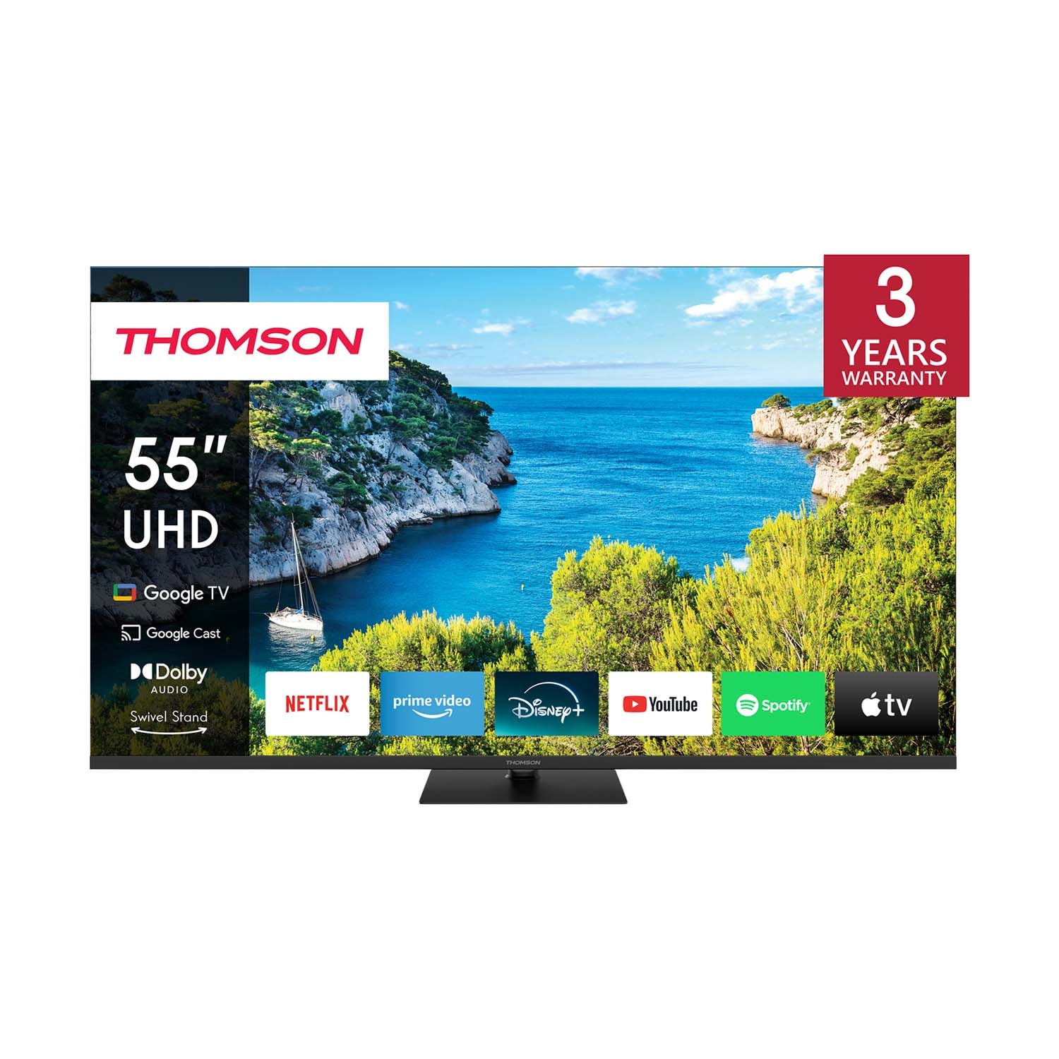 Telewizor 55” Thomson 55UG5C14, Google TV, 4K UHD, bezramkowy