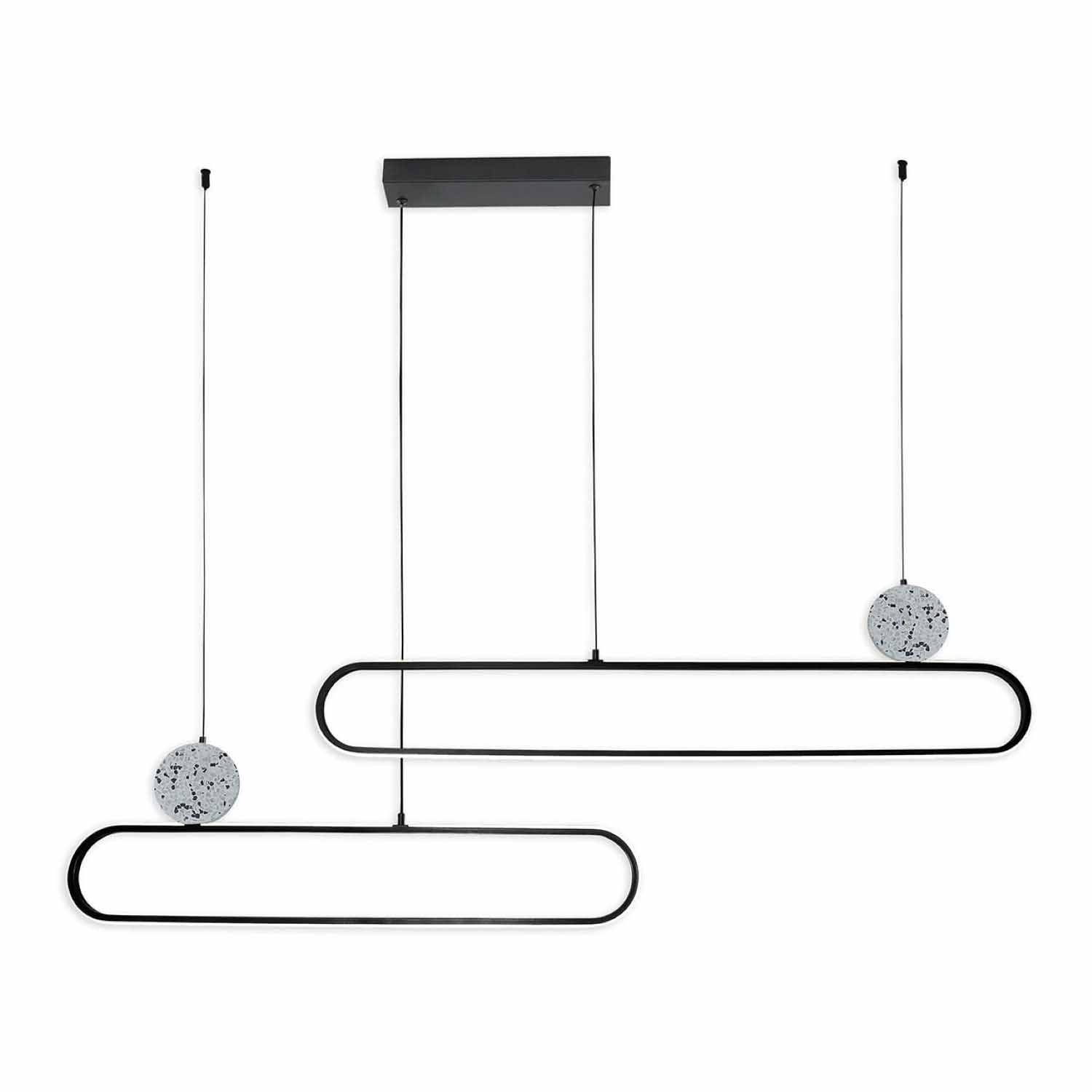 Lampa wisząca LED Sanico Goldlux Florentyna, 48 W, 4000K, lastryko, czarna