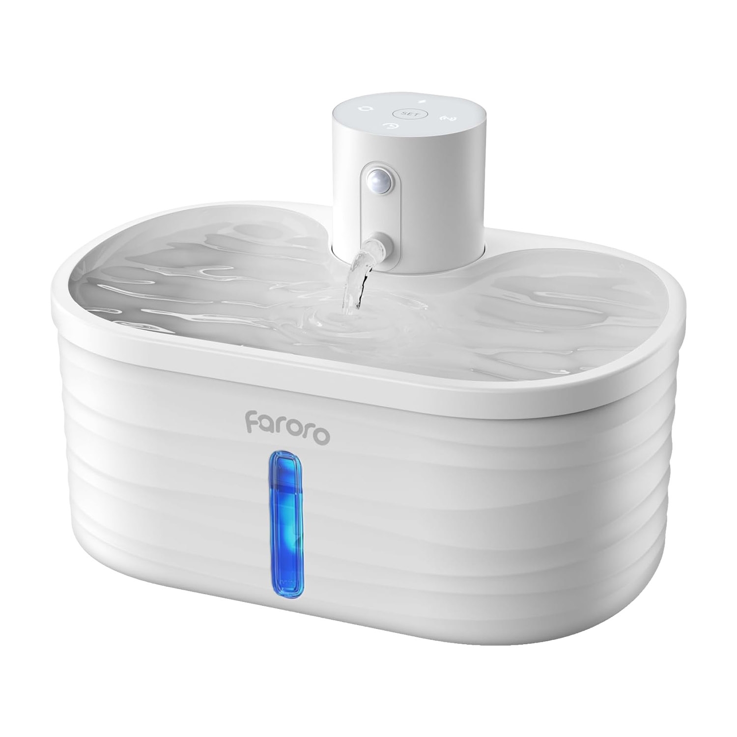 Fontanna dla zwierząt Faroro WF01, bezprzewodowa, 5000 mAh, biała
