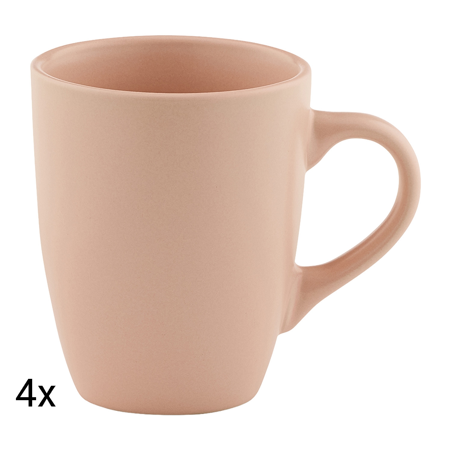 Zestaw kubków ceramicznych Domotti Pastelli, 350 ml, 4 sztuki, różowe