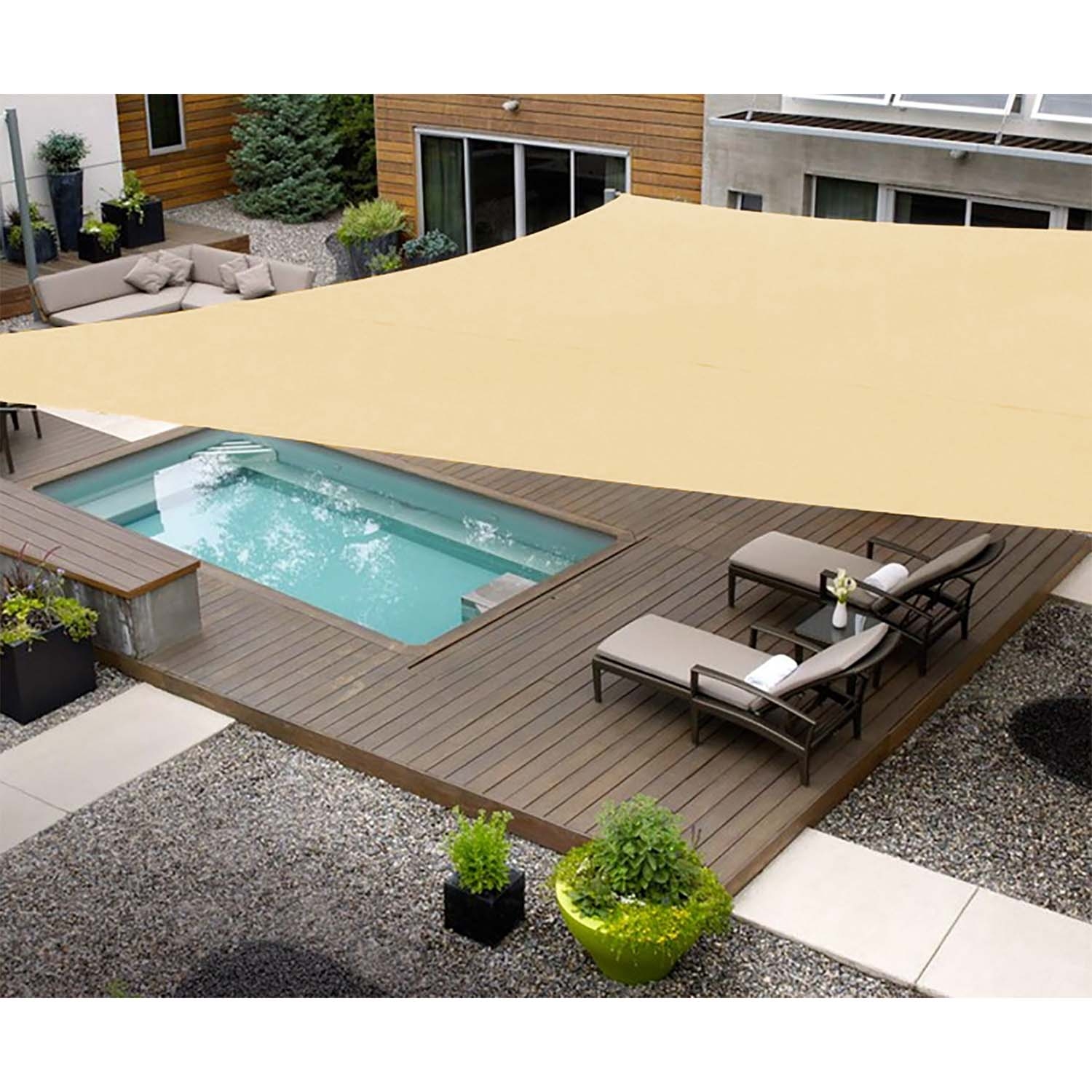 Żagiel ogrodowy przeciwsłoneczny DecoTeam Prestige, kwadrat, 3,6 x 3,6 m, beżowy