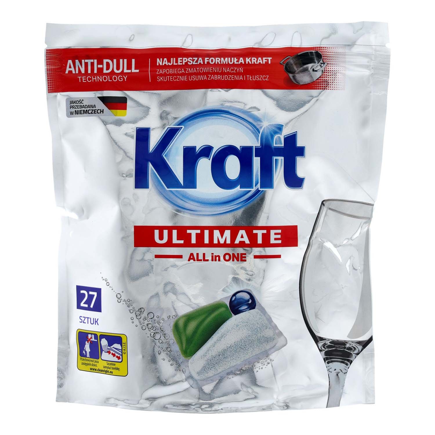 Kapsułki do zmywarki Kraft All in One Ultimate, cytryna, 27 szt.