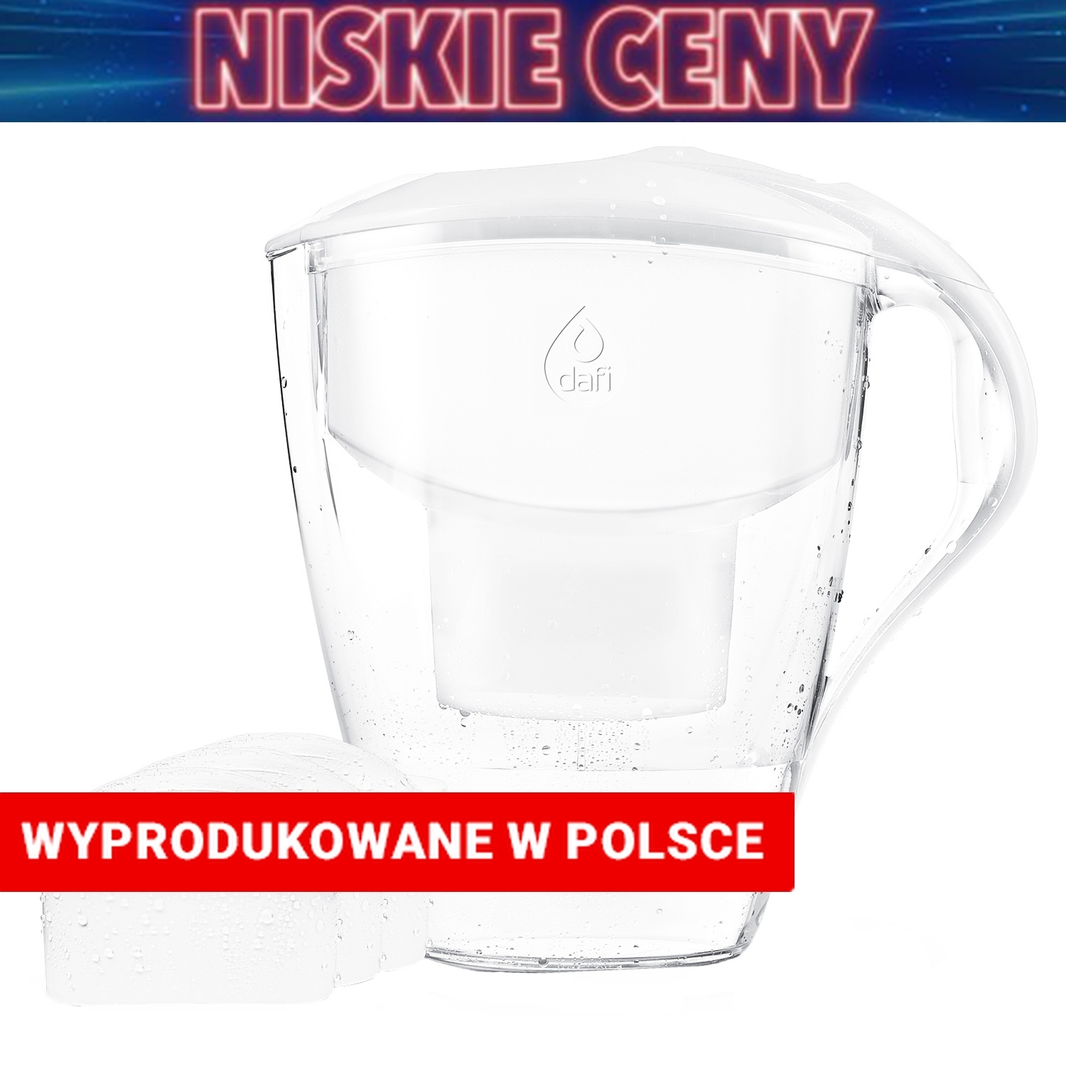 Dzbanek filtrujący Unimax 3L ASTRA, biały, 3 wkłady filtrujące