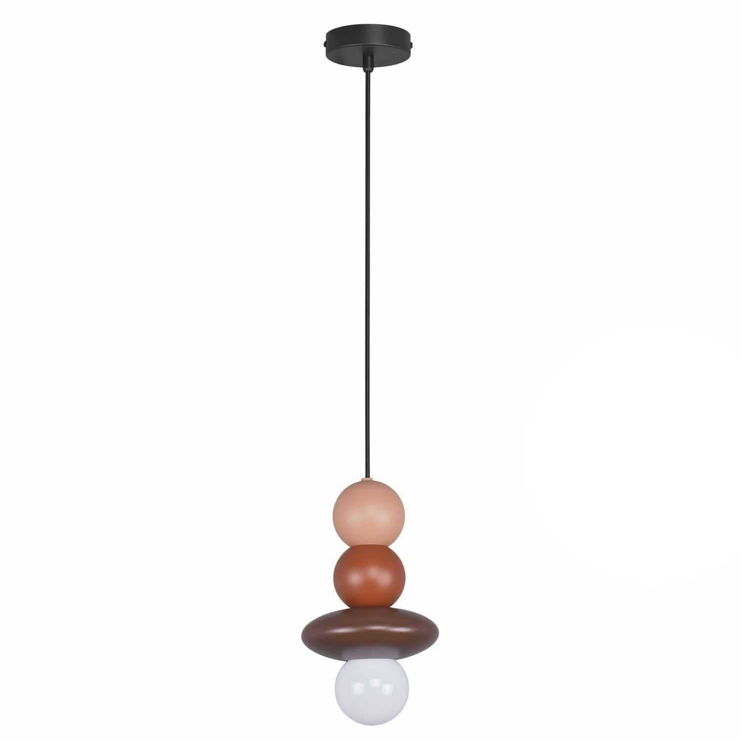 Lampa wisząca Sanico Goldlux Marble 2, E27, 2 kule, brązowo-beżowa