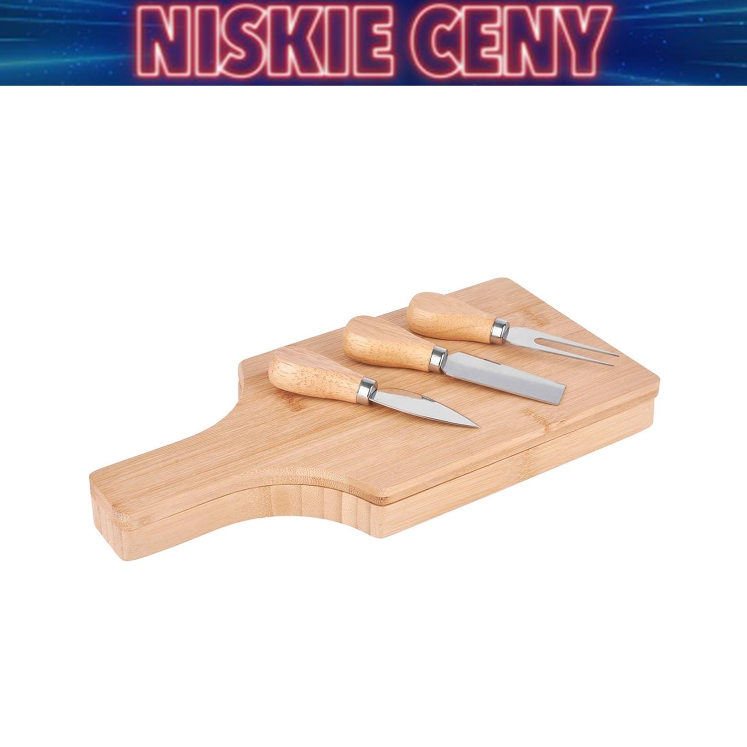 Deska do serwowania Konighoffer, z 3 narzędziami, bambusowa