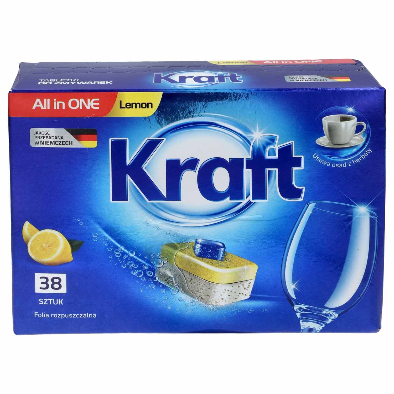 Tabletki do zmywarki Kraft All in One, cytryna, 38 szt.