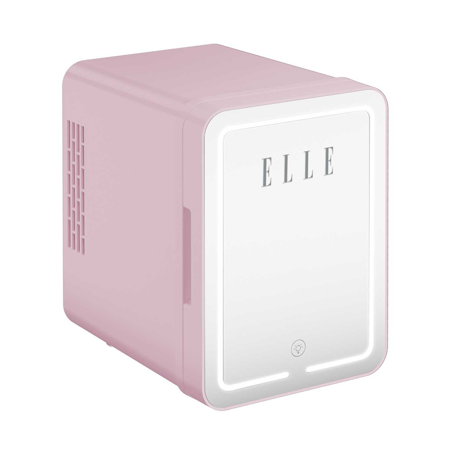 Minilodówka na kosmetyki Elle Home, z lusterkiem LED, 4 l, różowa